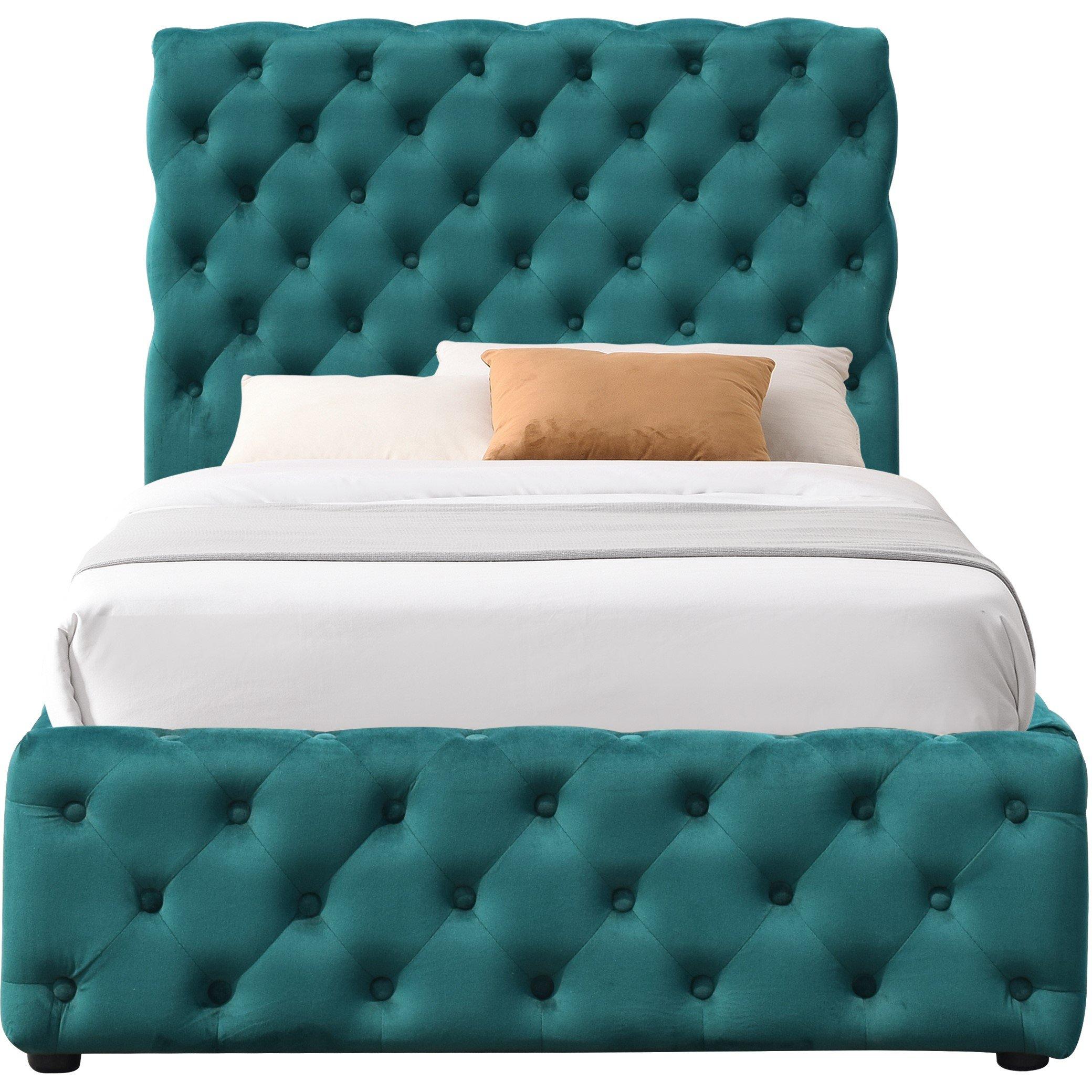 Green - Comfy Living - Tufted Fabric Gas Lift Ottoman Bed Frame - 4