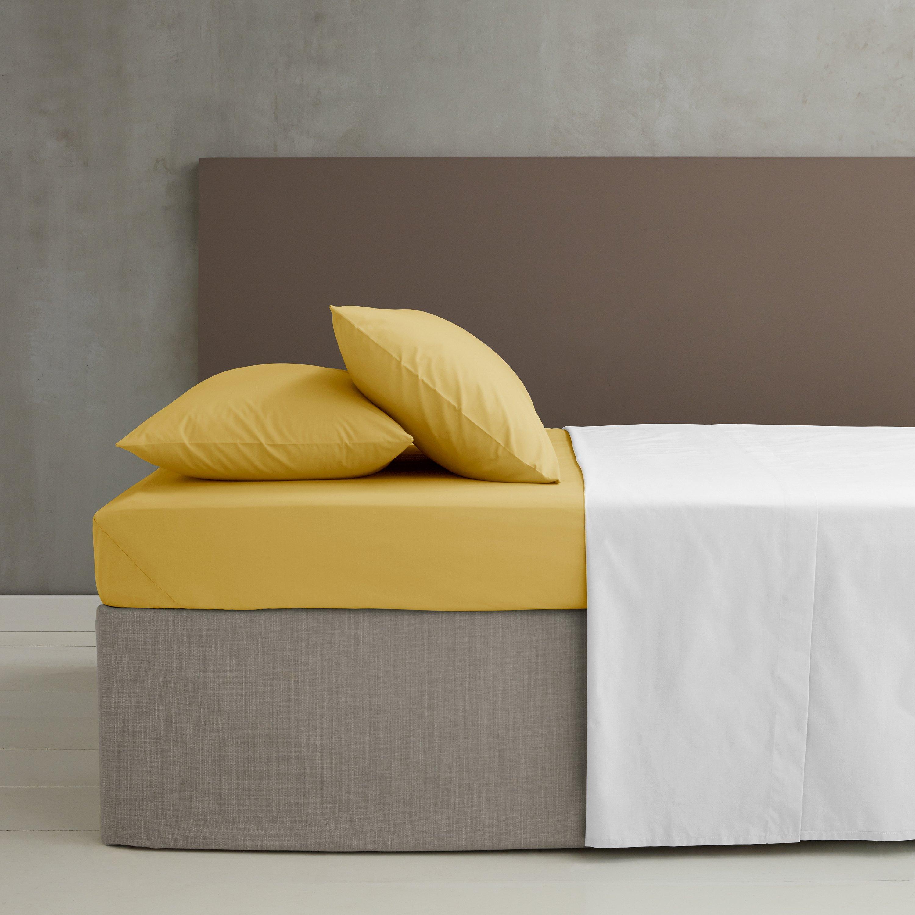Ochre - Catherine Lansfield - Easy Iron Percale Combed Fitted Sheet - 1
