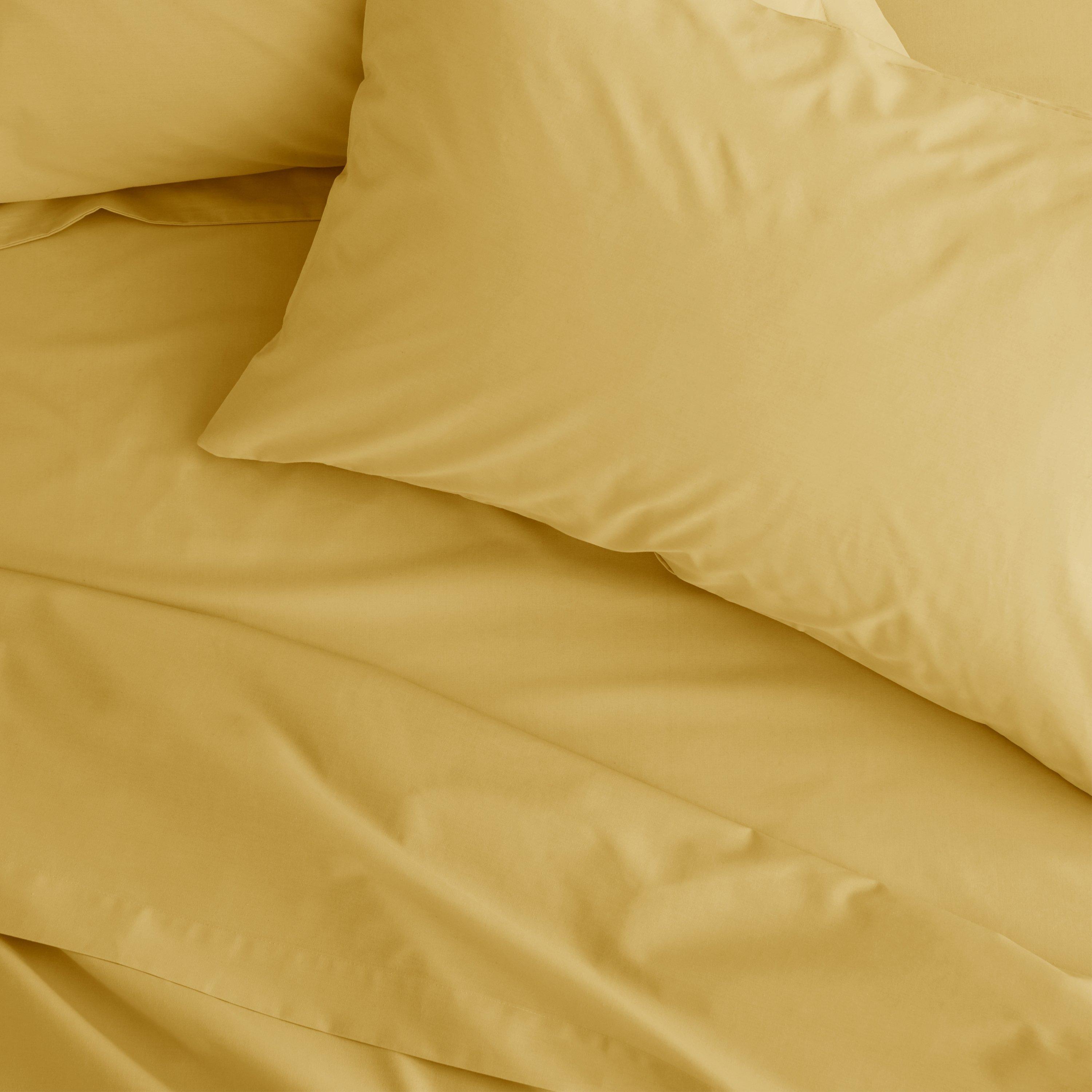 Ochre - Catherine Lansfield - Easy Iron Percale Combed Fitted Sheet - 2