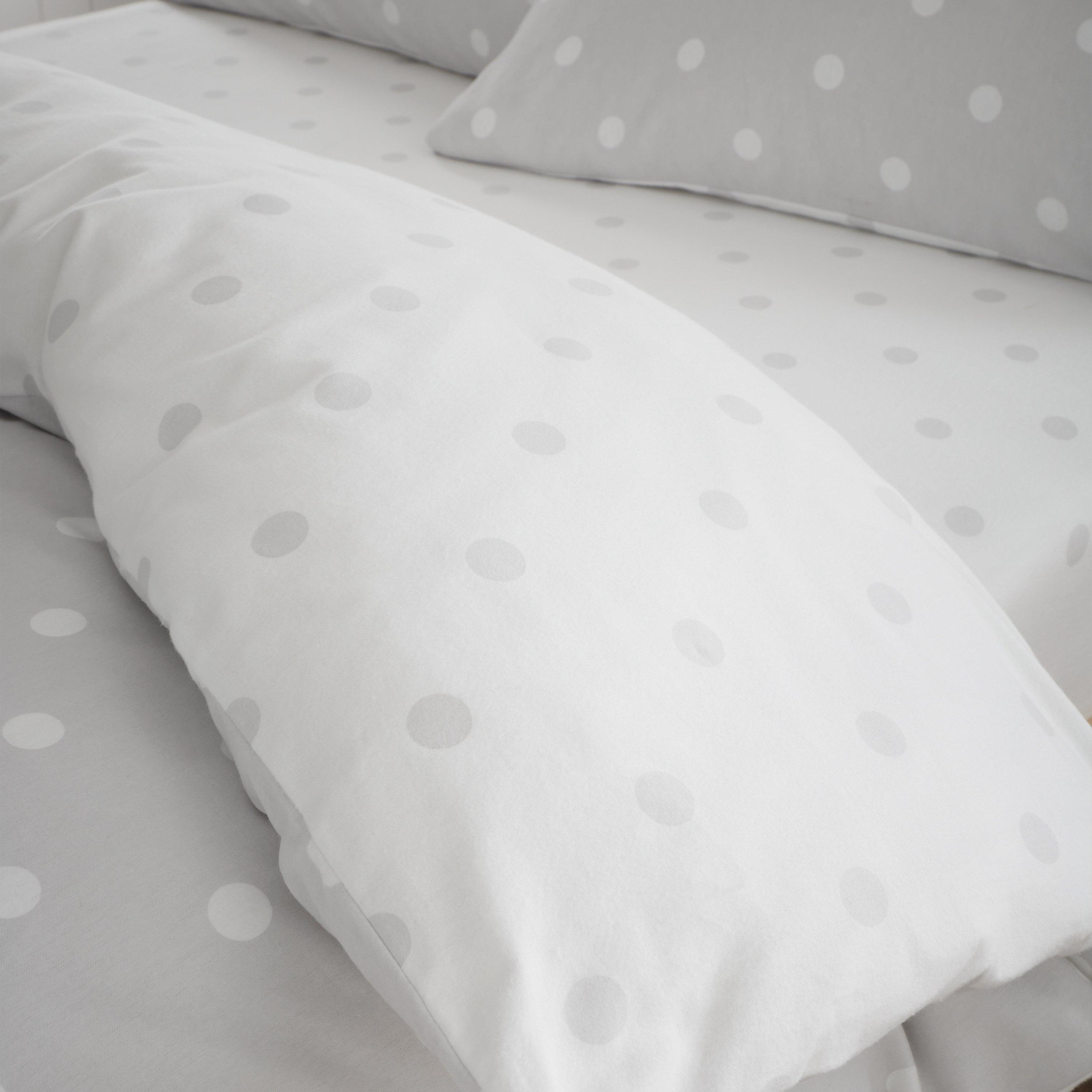 Grey - Catherine Lansfield - Brushed Polka Dot Cotton Fitted Sheet - 2