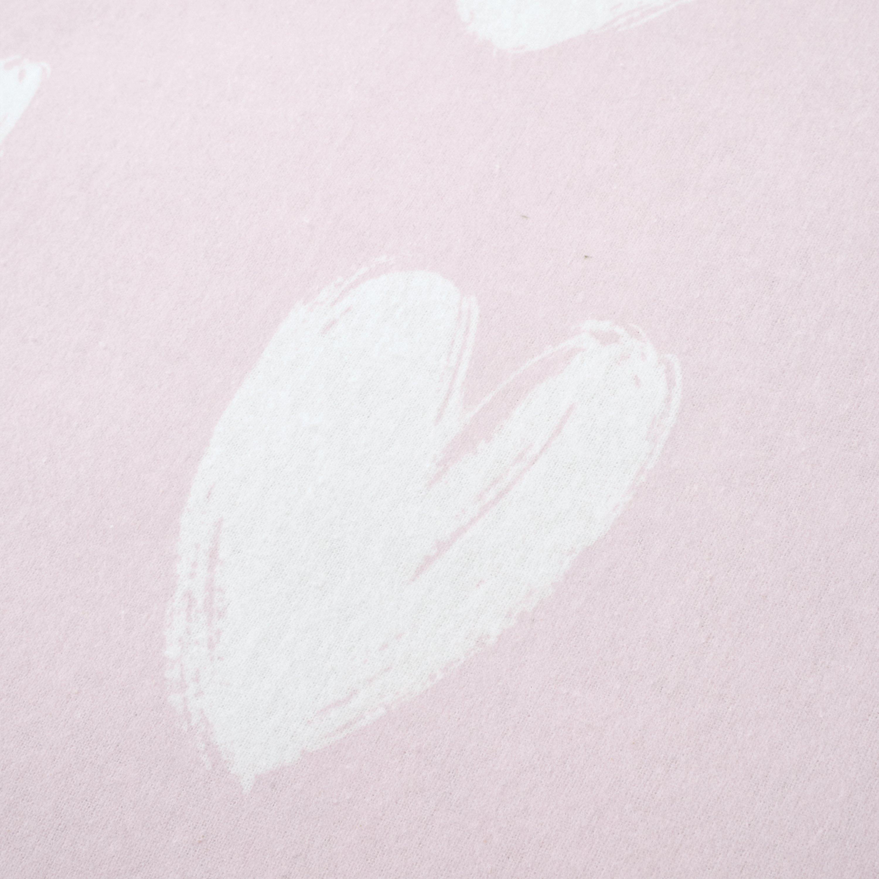 White - Catherine Lansfield - Brushed Cotton Hearts Fitted Sheet - 2