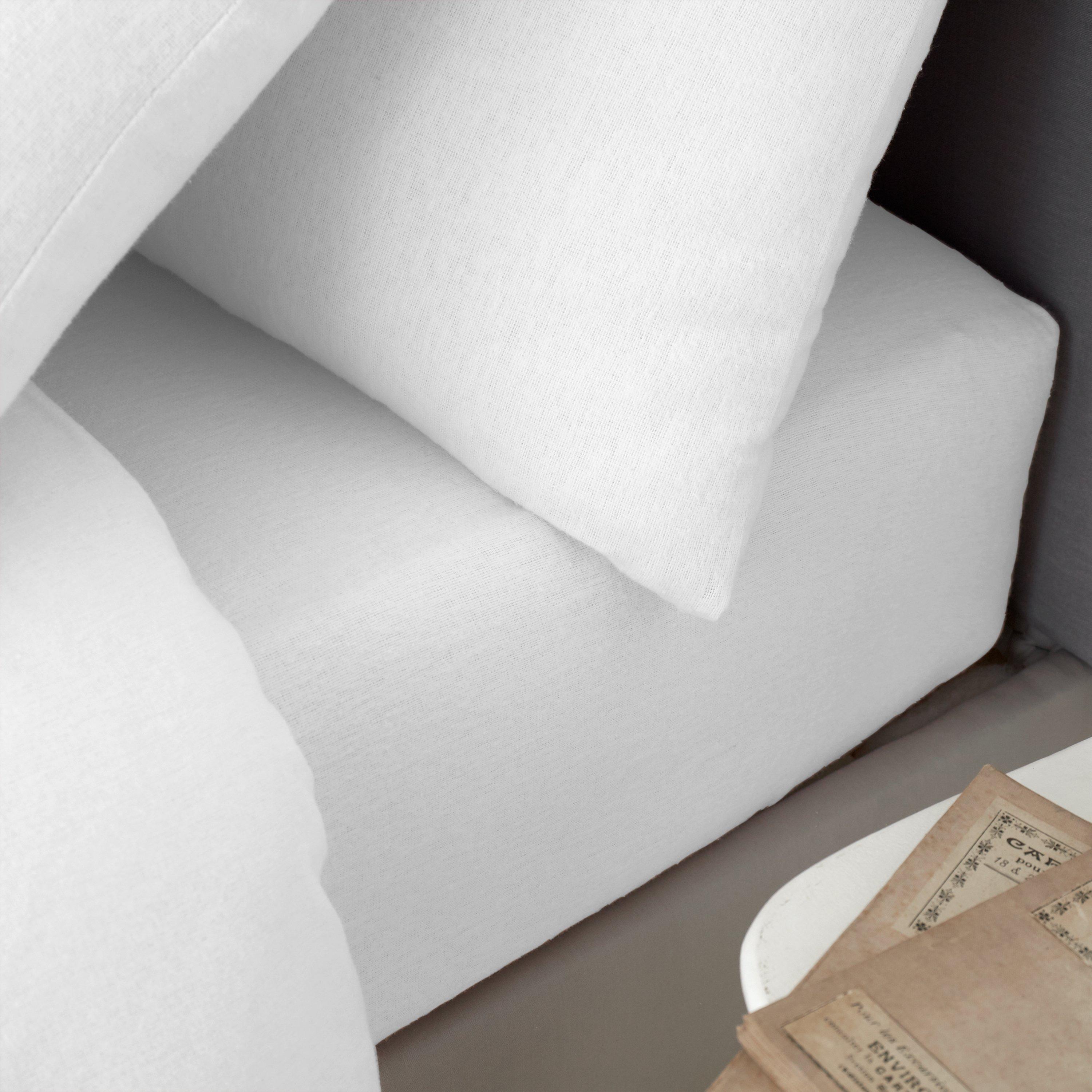 Catherine Lansfield  Brushed Cotton Fitted Sheet - White - Double