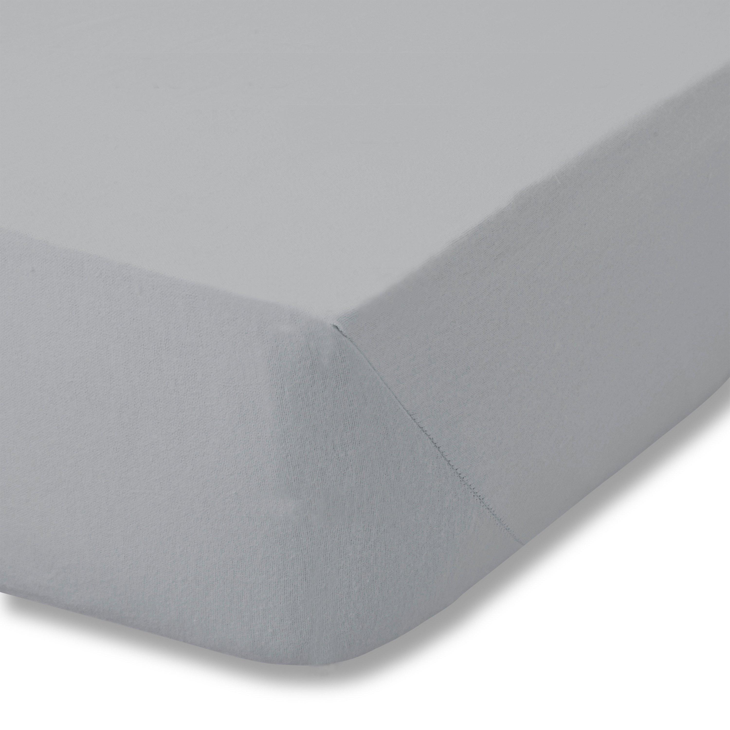 Grey - Catherine Lansfield - Brushed Cotton Fitted Sheet - 3
