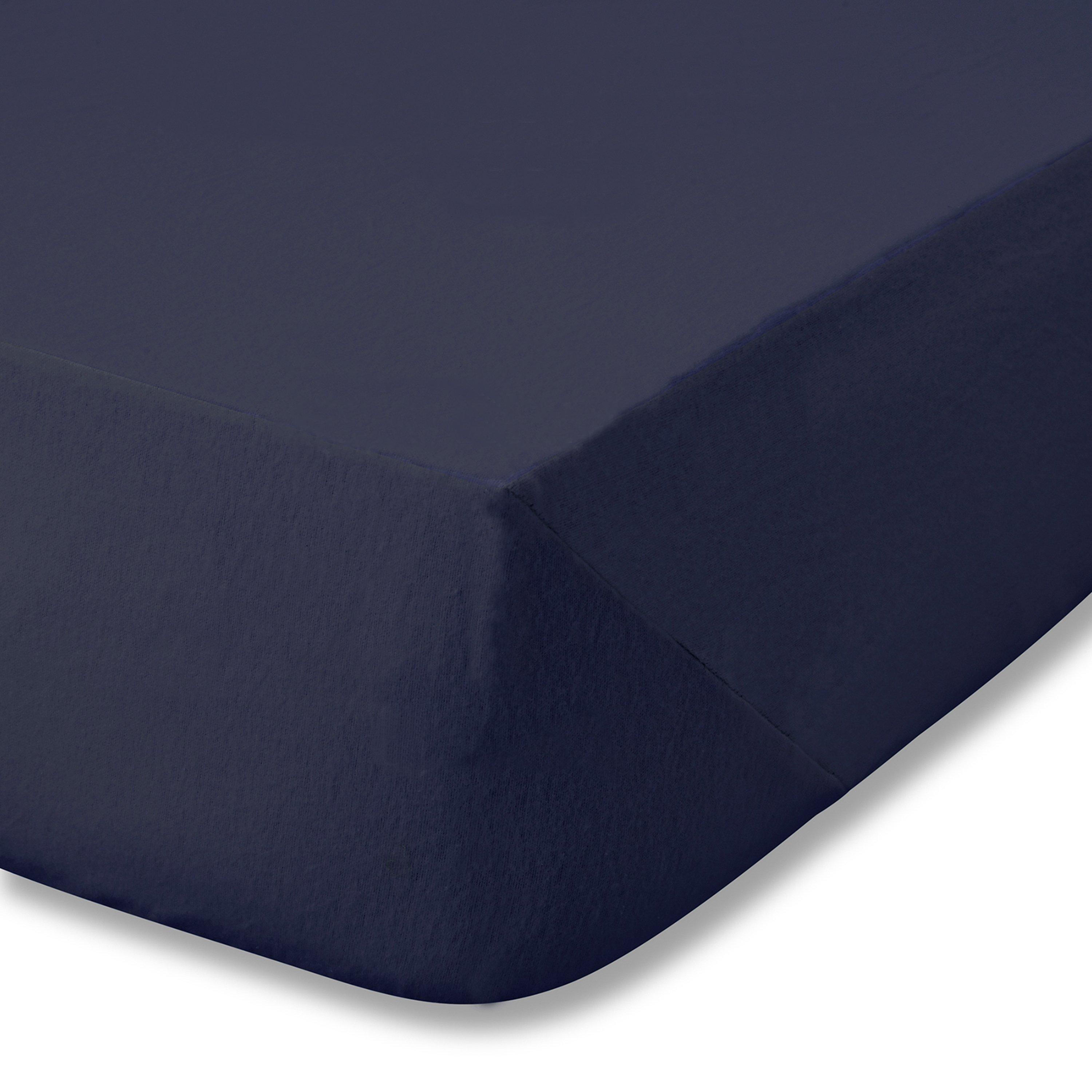 Navy Blue - Catherine Lansfield - Brushed Cotton Fitted Sheet - 3