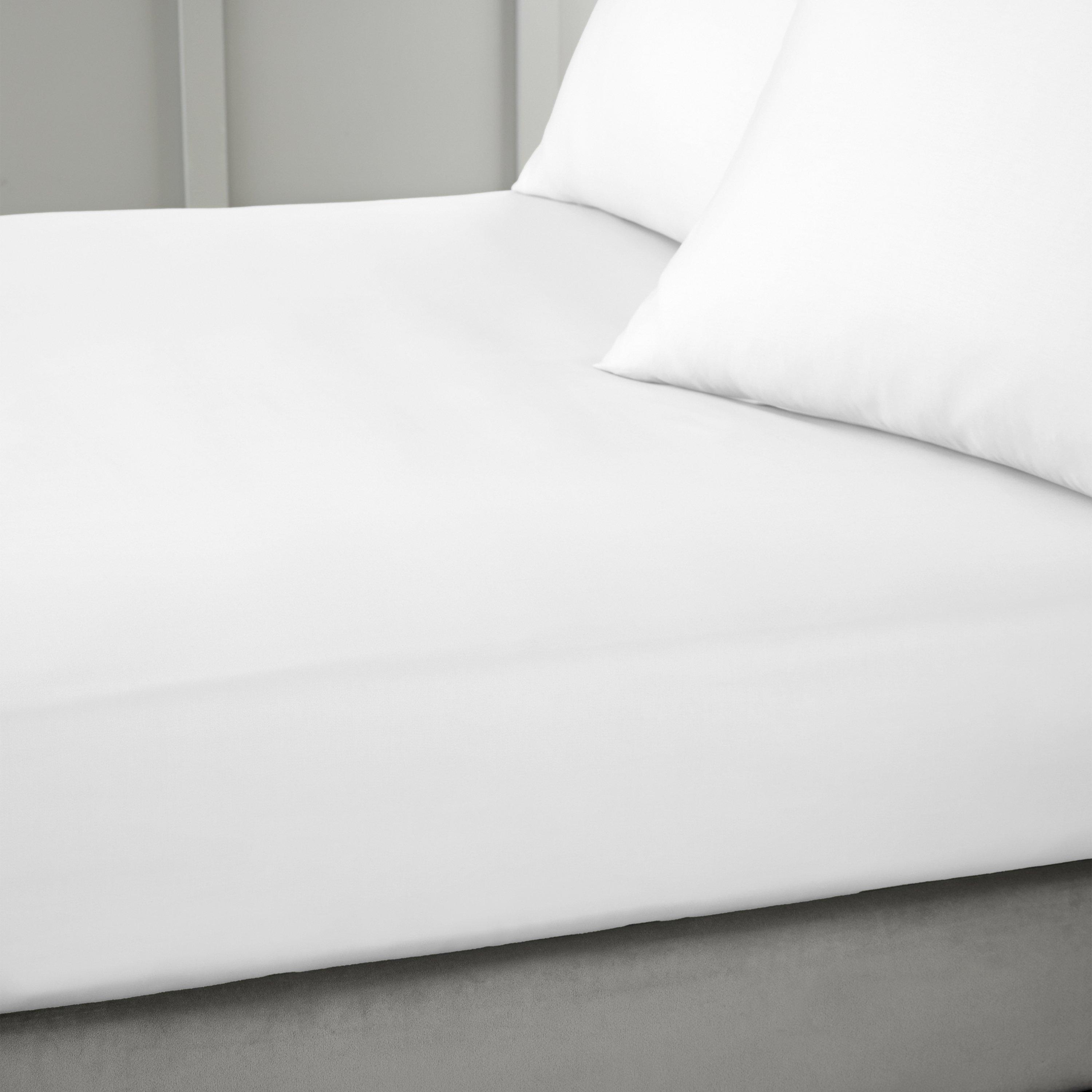 Bianca  400 Thread Count Cotton Sateen Fitted Sheet - White - King