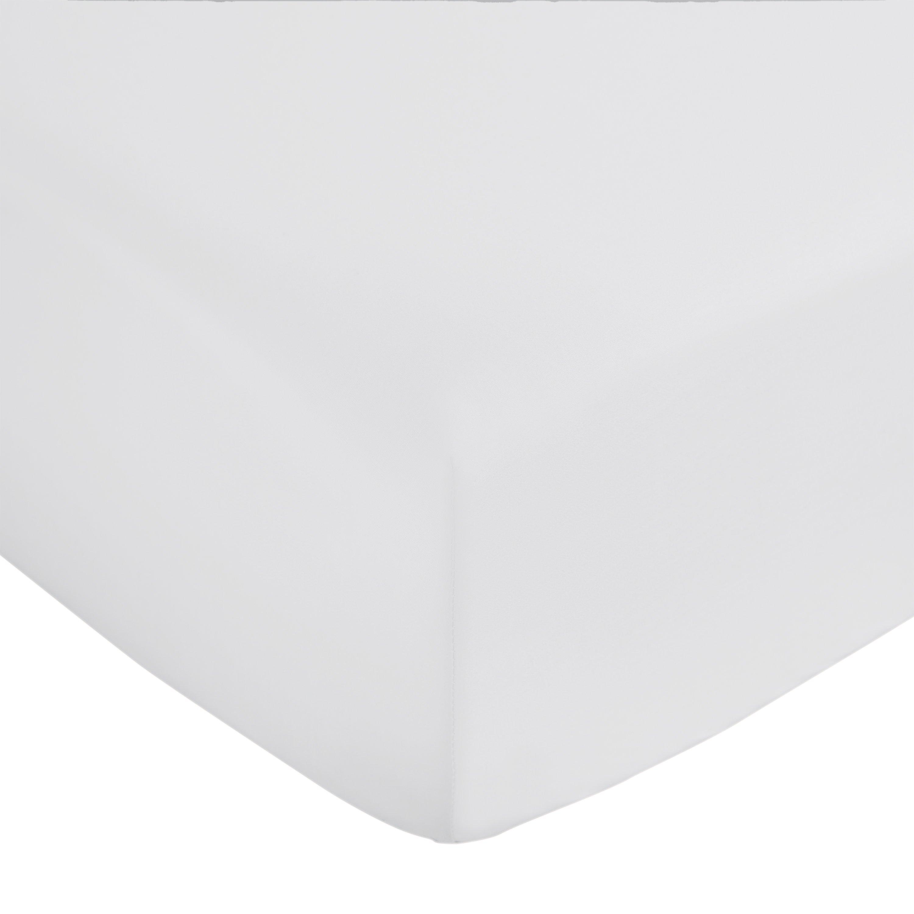 White - Bianca - 400 Thread Count Cotton Sateen Fitted Sheet - 4