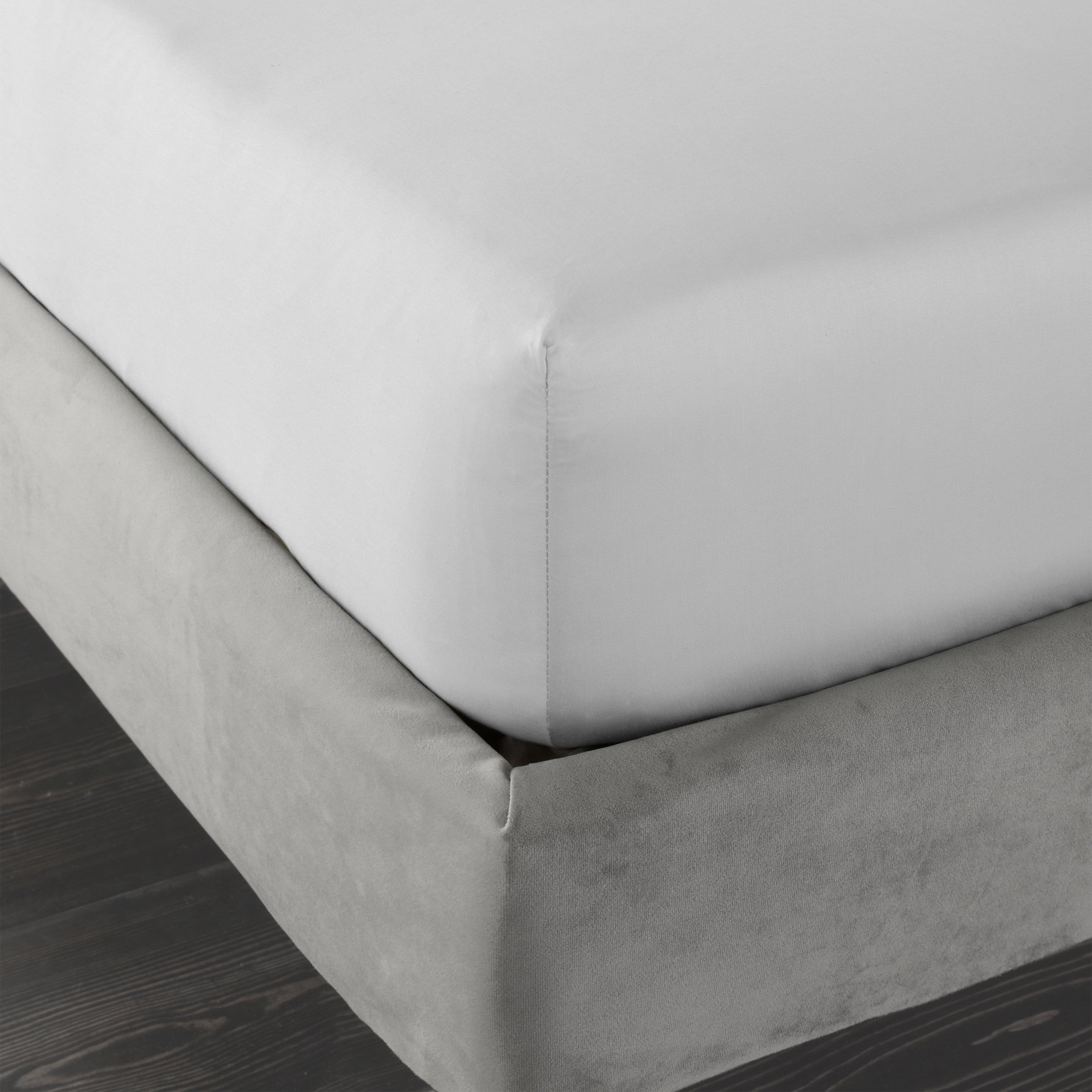 Dove Grey - Bianca - 400 Thread Count Cotton Sateen Fitted Sheet - 2