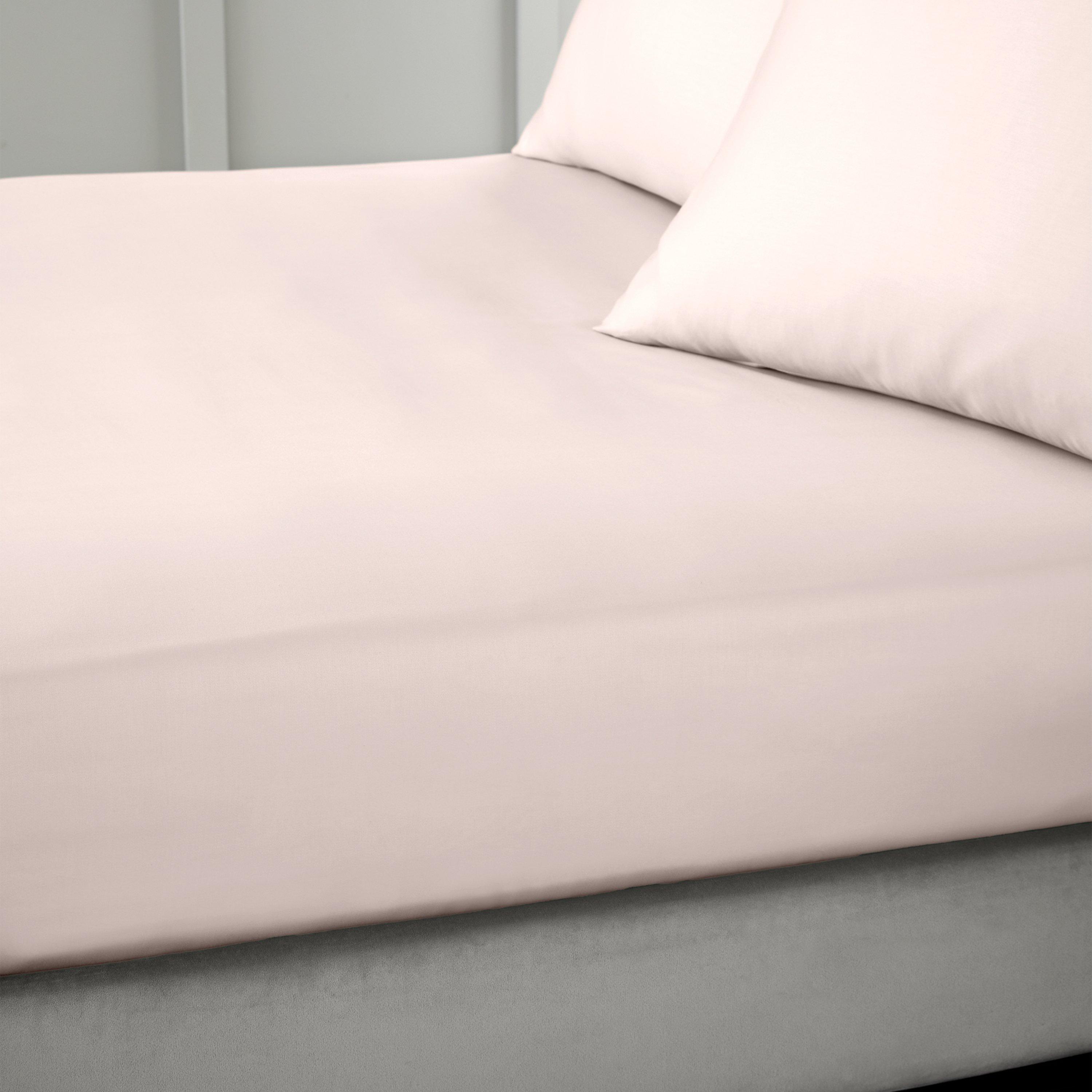 Bianca  400 Thread Count Cotton Sateen Fitted Sheet - Blush Pink - King