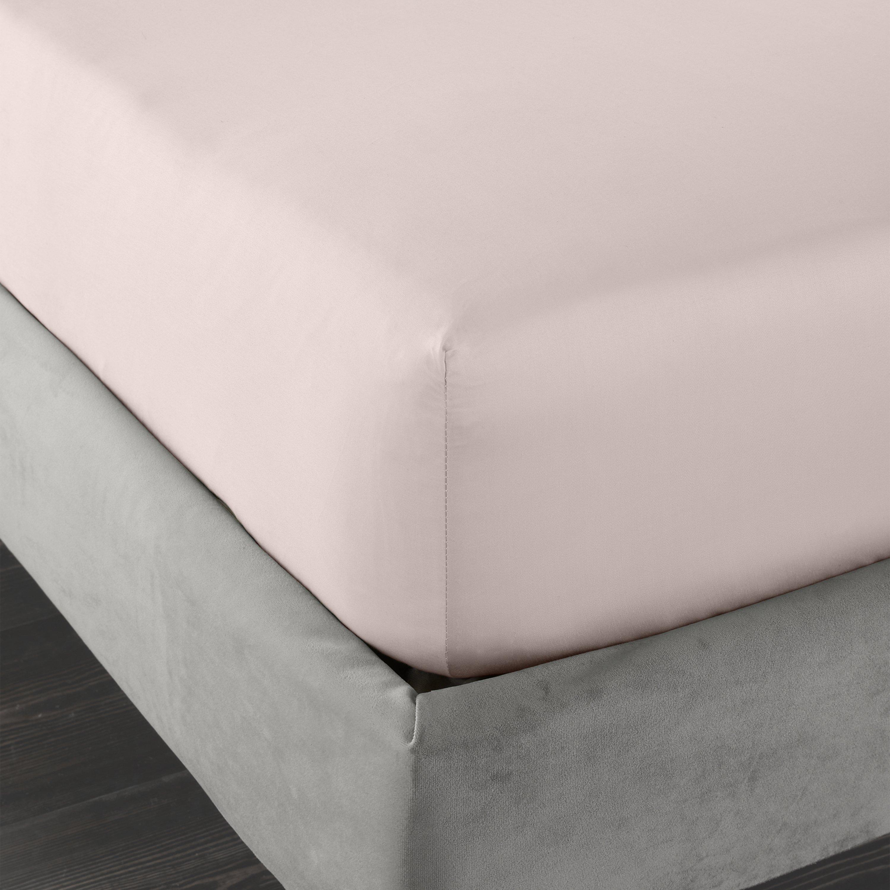 Blush Pink - Bianca - 400 Thread Count Cotton Sateen Fitted Sheet - 2