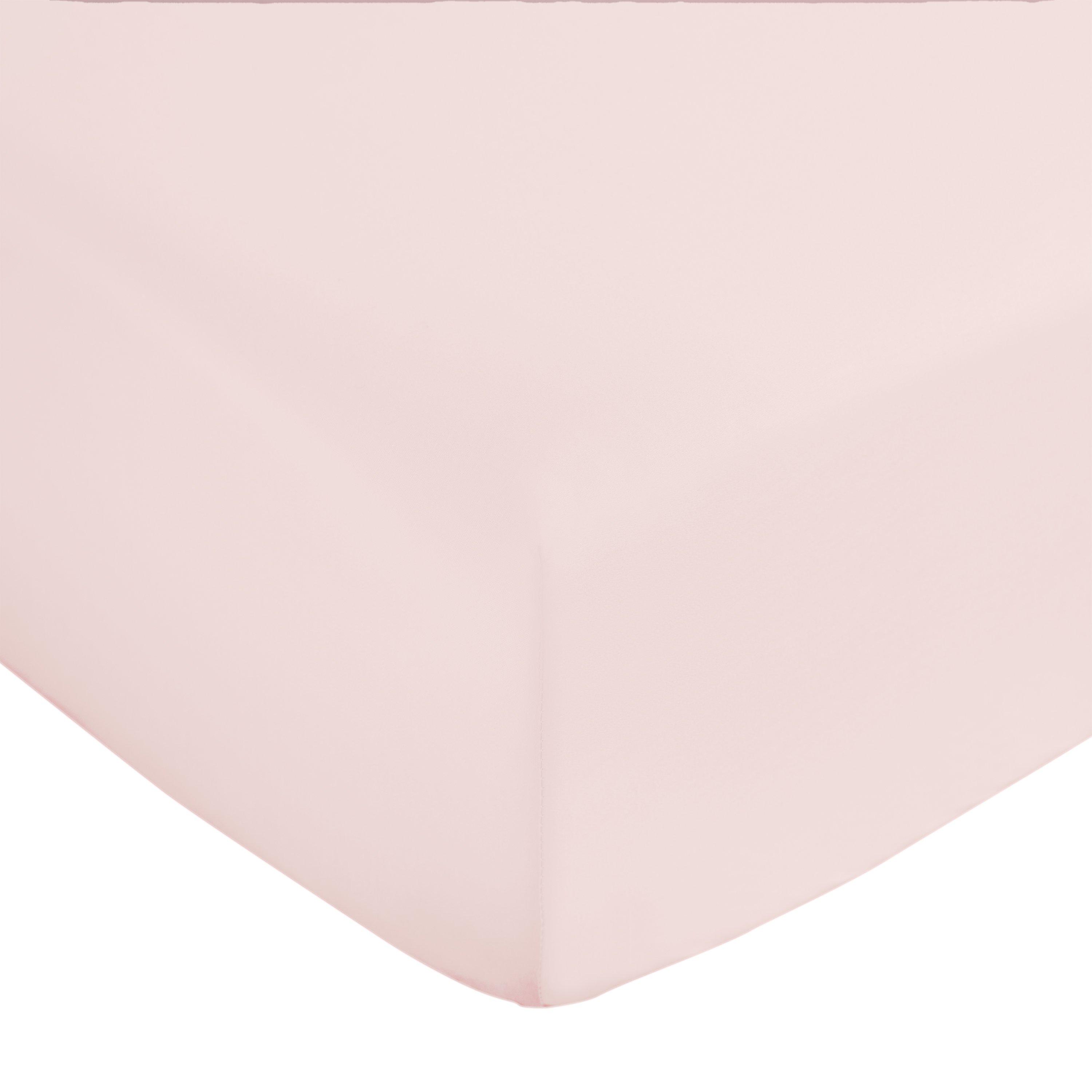 Blush Pink - Bianca - 400 Thread Count Cotton Sateen Fitted Sheet - 4