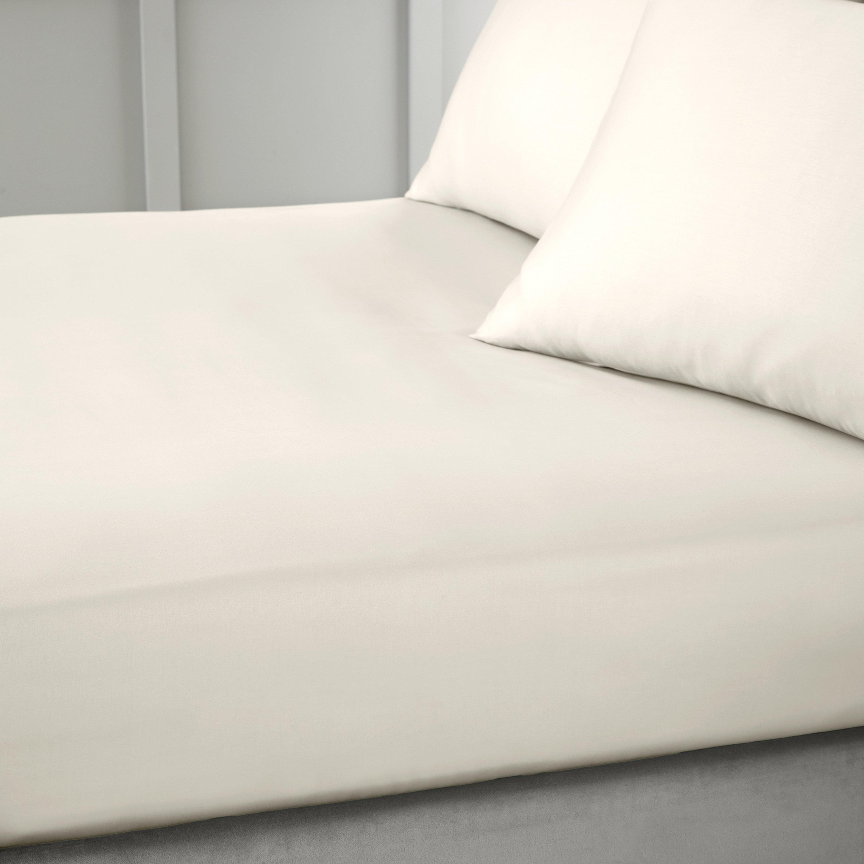 Bianca  400 Thread Count Cotton Sateen Fitted Sheet - Oyster - King