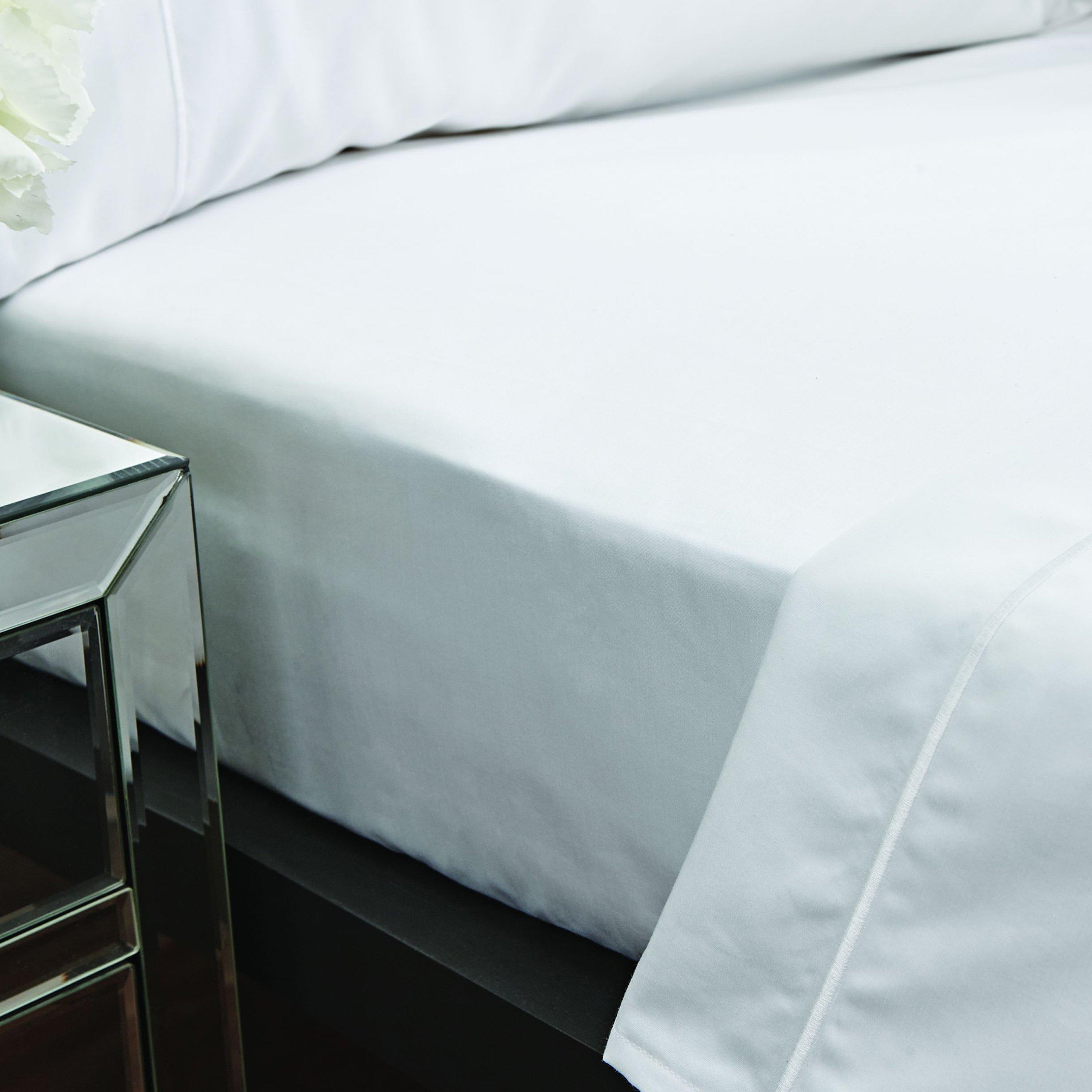 Bianca Luxury 800 Thread Count Cotton Sateen Double Fitted Sheet White - Image 4
