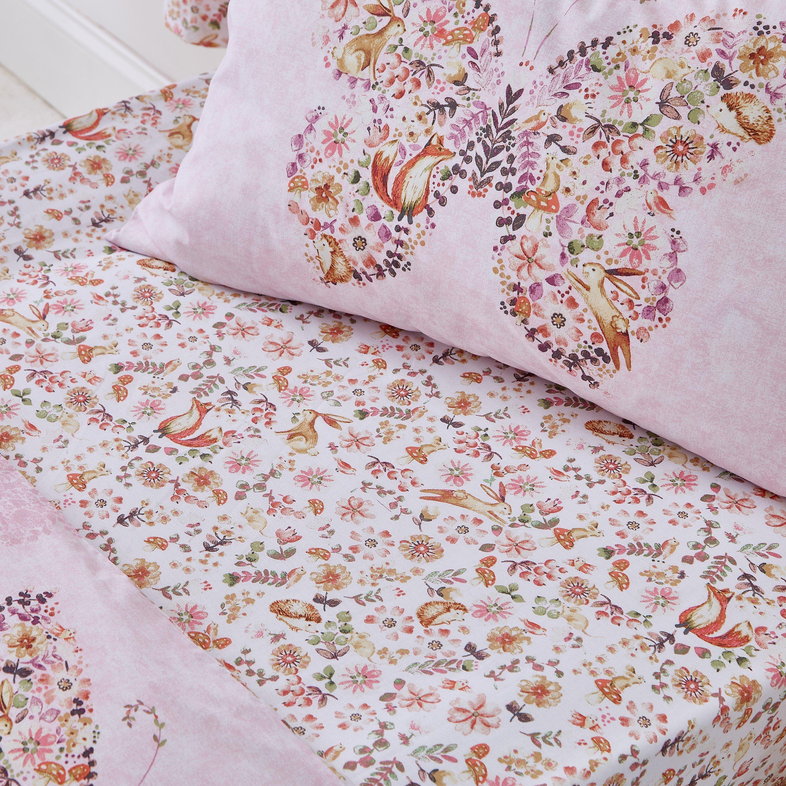 Pink - Catherine Lansfield - Enchanted Butterfly Fitted Sheet - 1
