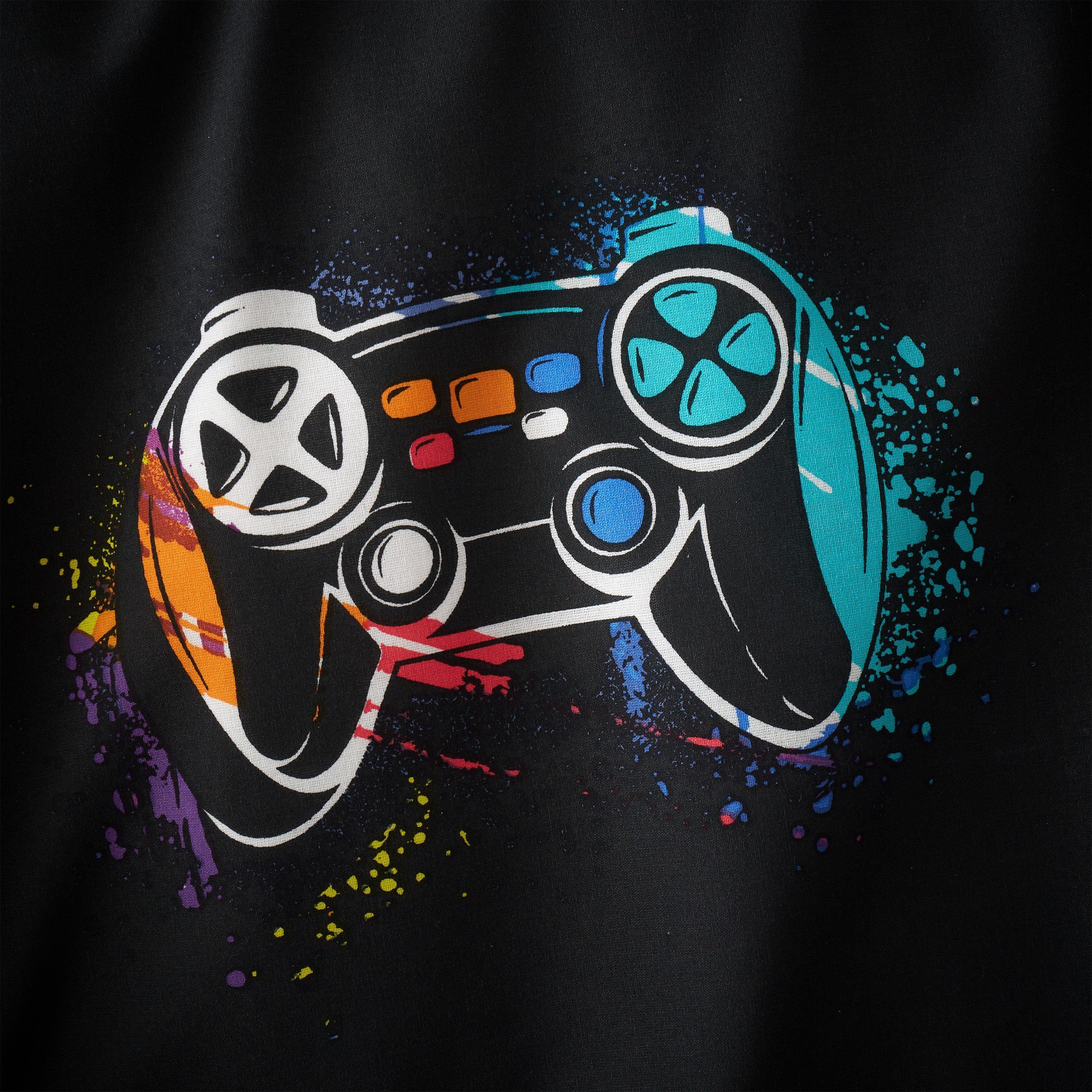 Black - Catherine Lansfield - Game Over Fitted Sheet - 2