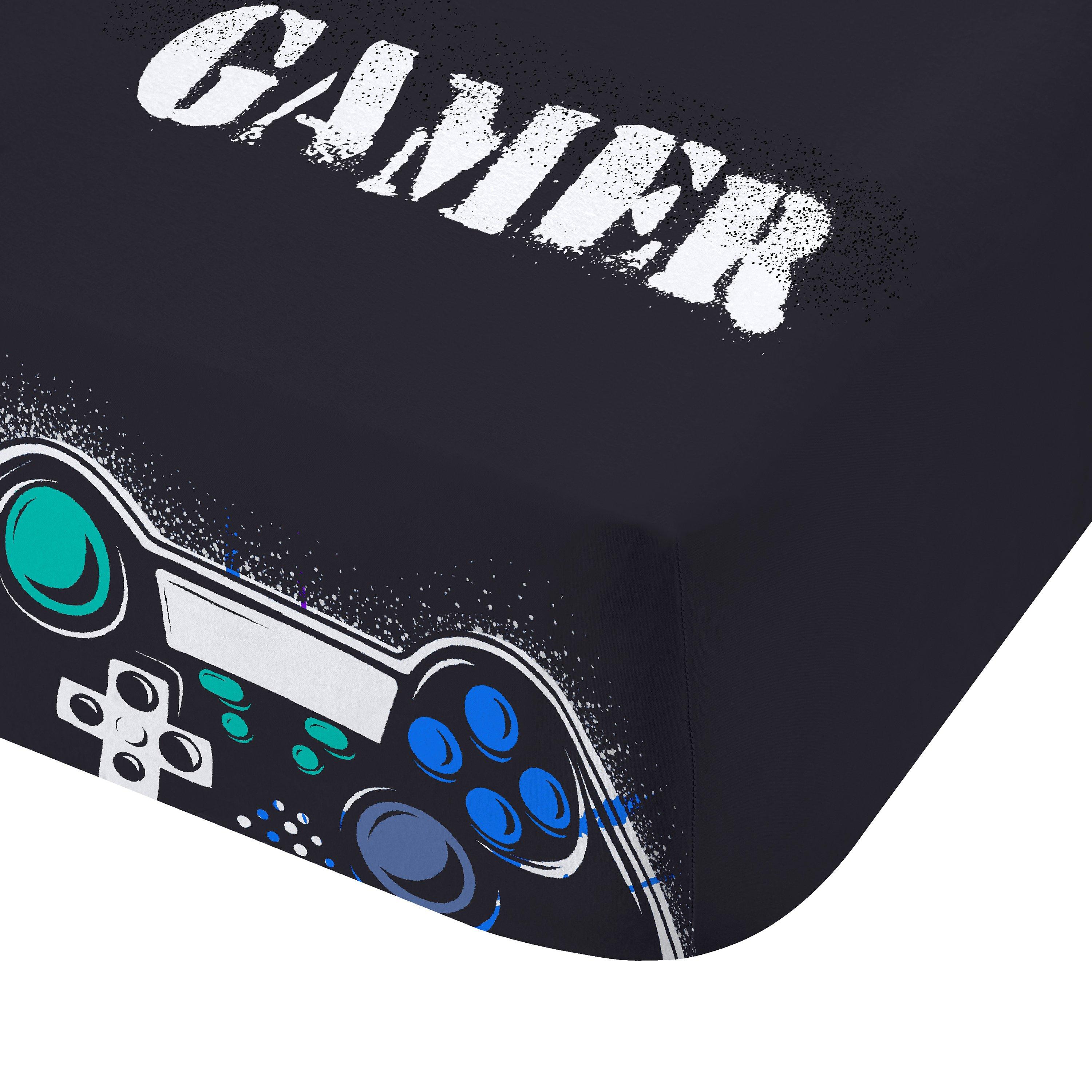 Black - Catherine Lansfield - Game Over Fitted Sheet - 3