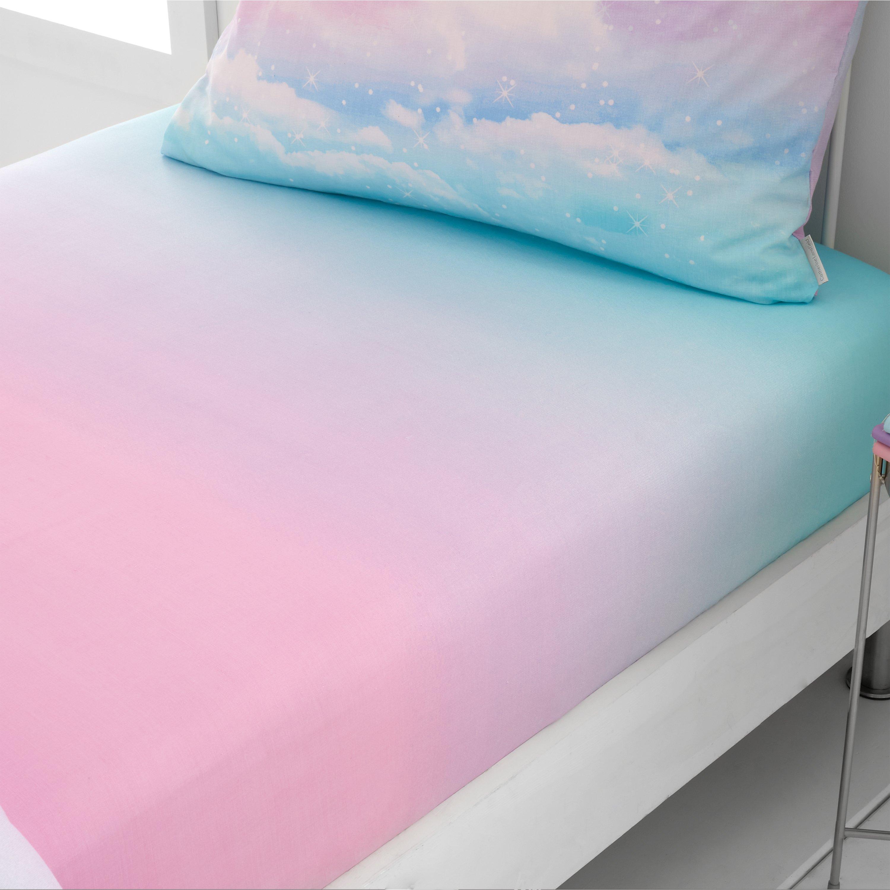 Pastel - Catherine Lansfield - Ombre Rainbow Clouds Fitted Sheet - 1