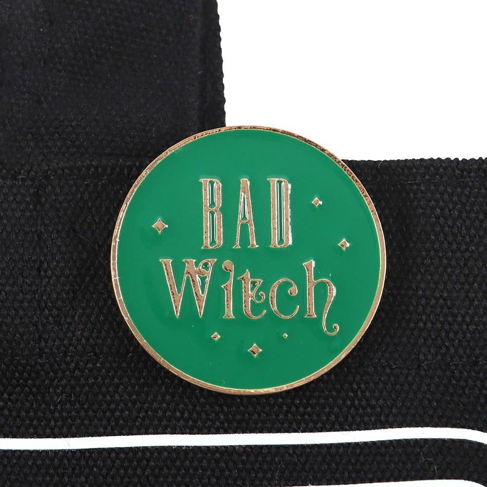 Black - Something Different - Bad Witch Social Club Polycotton Tote Bag with Pin - 4