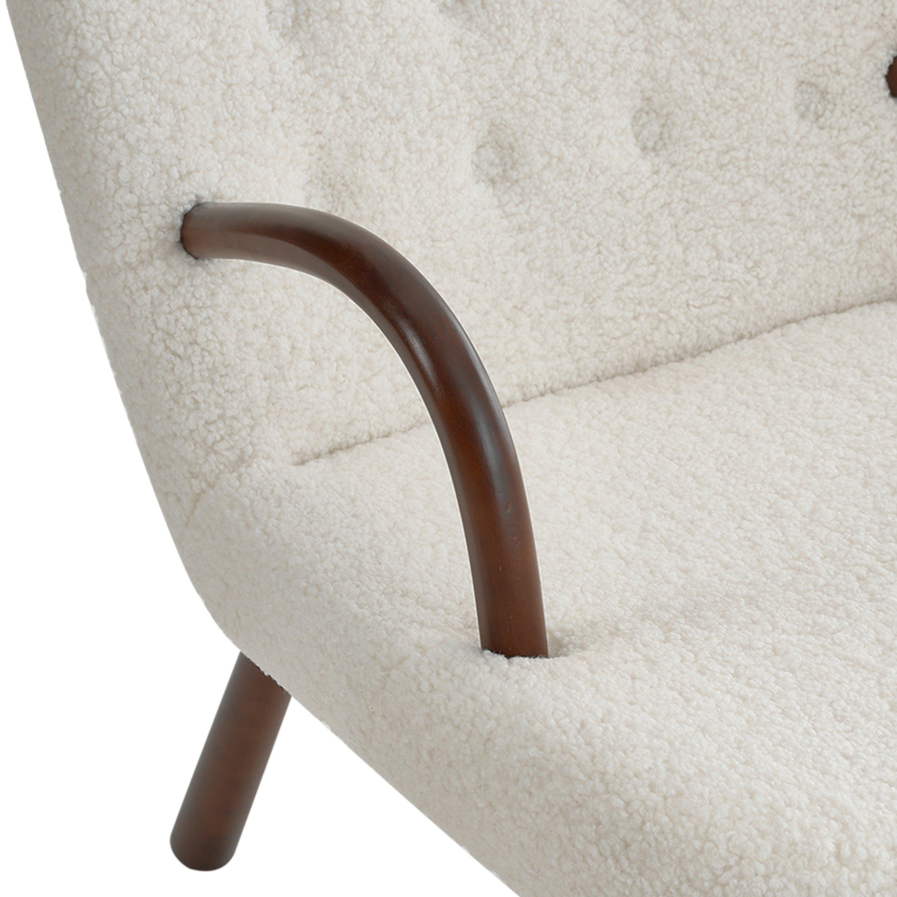 White - Kabinet UK - Sherpa Armchair and Footstool Set - 11