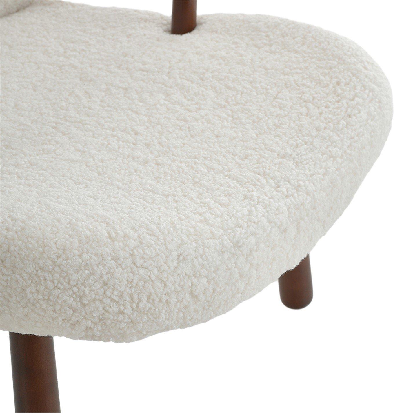 White - Kabinet UK - Sherpa Armchair and Footstool Set - 3