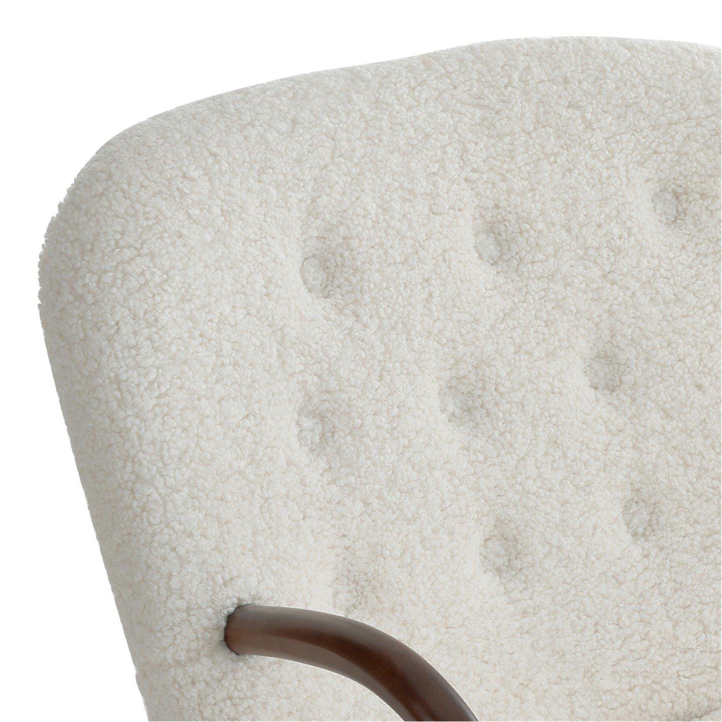 White - Kabinet UK - Sherpa Armchair and Footstool Set - 6