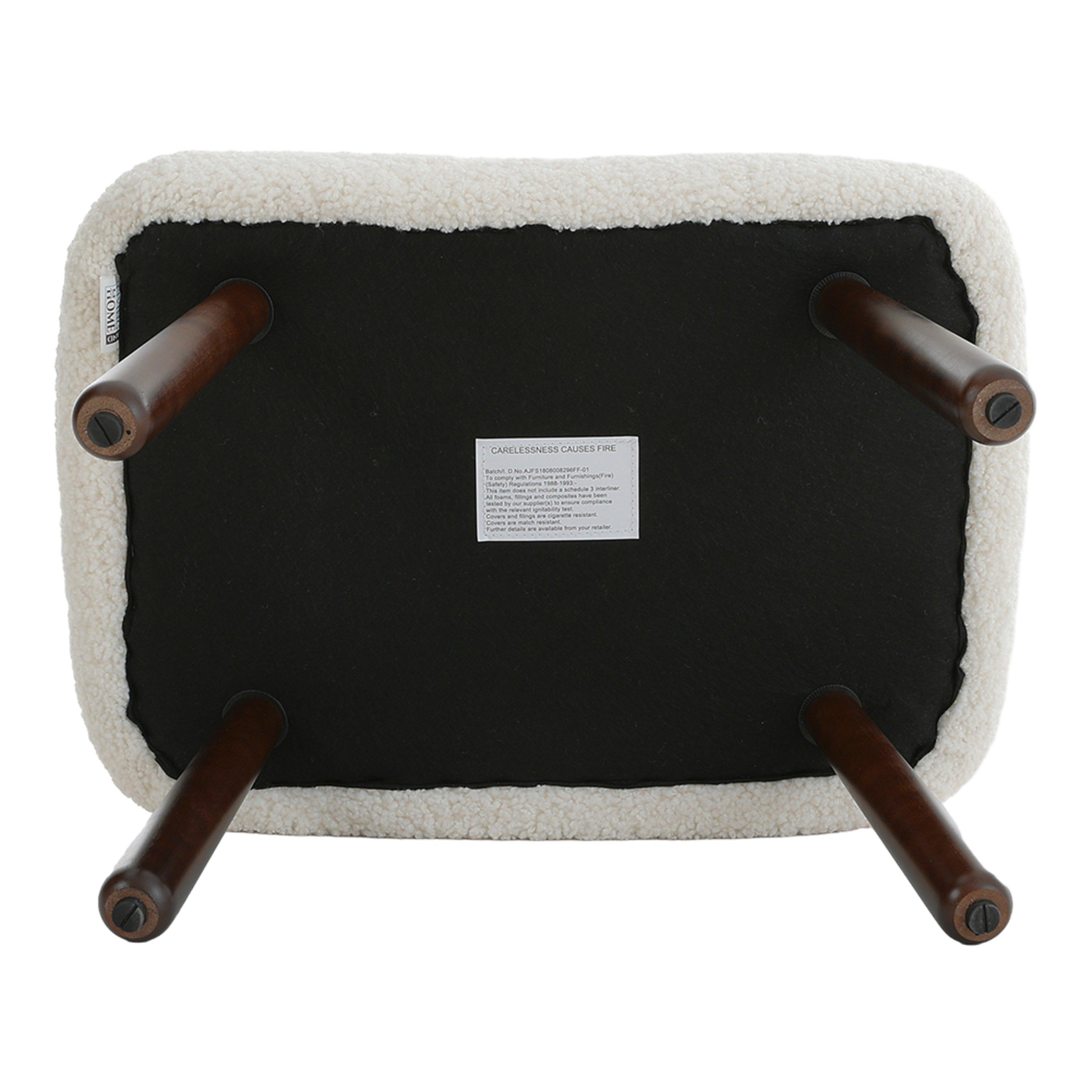 White - Kabinet UK - Sherpa Armchair and Footstool Set - 7