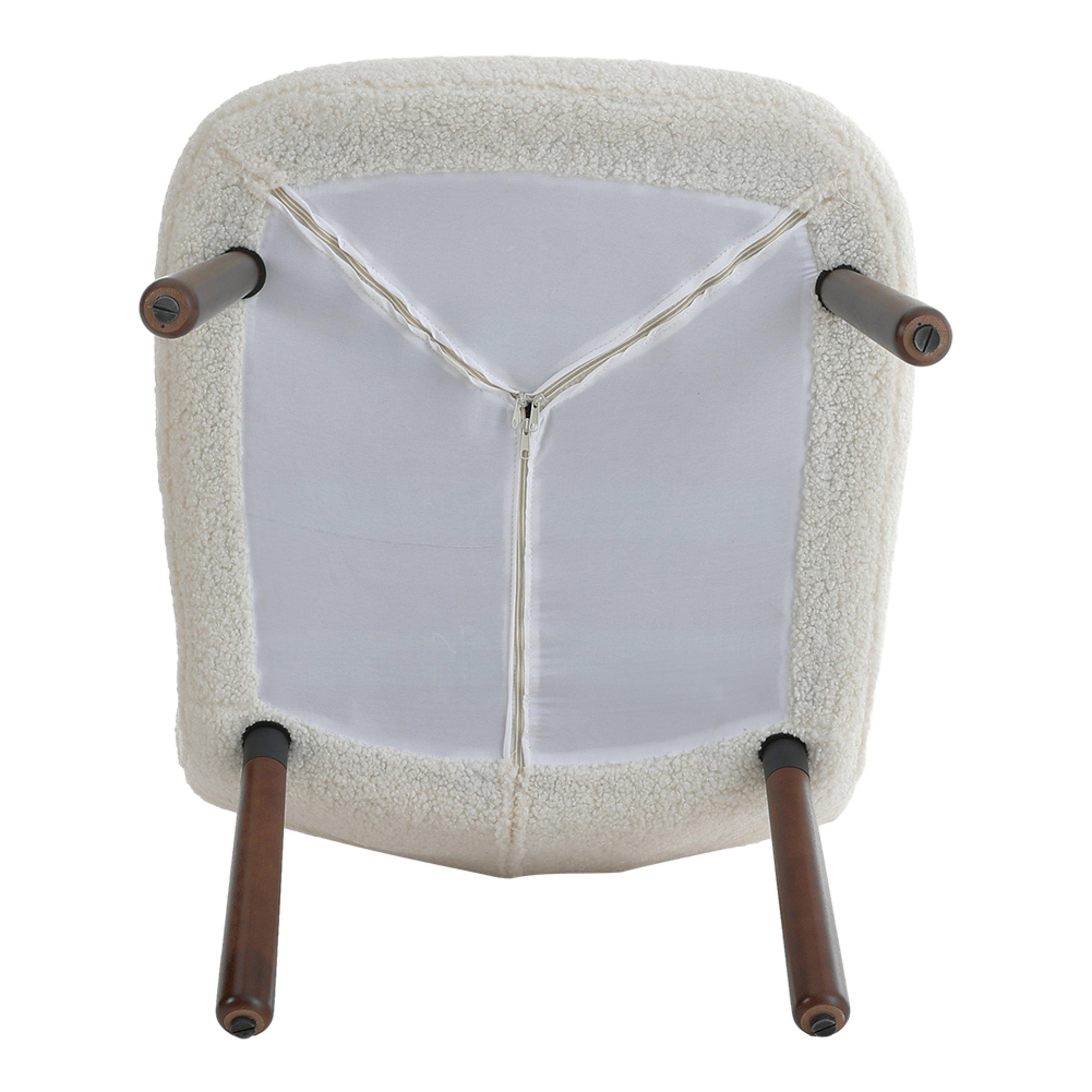White - Kabinet UK - Sherpa Armchair and Footstool Set - 9