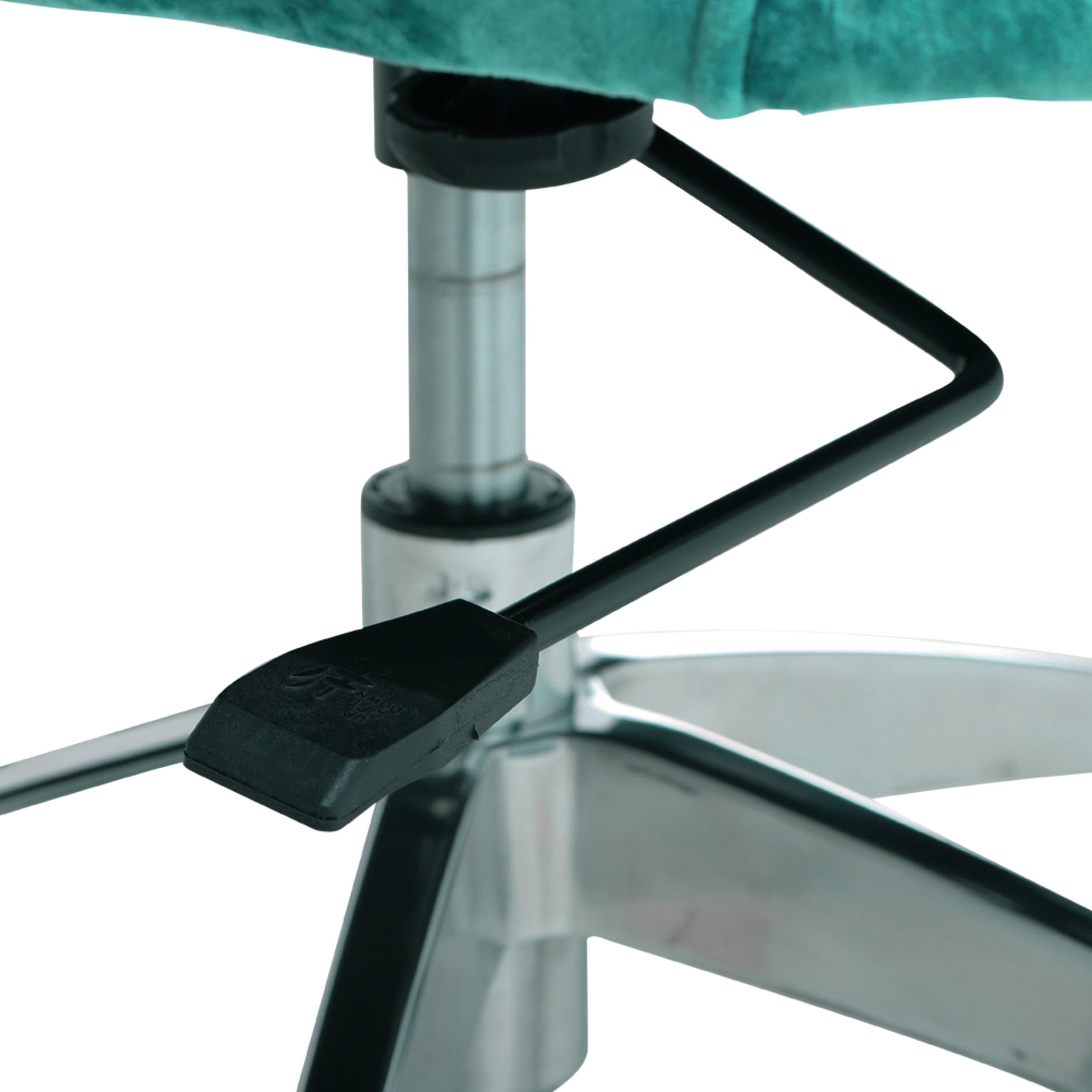 Light Green - Kabinet UK - Velvet Upholstered Wheeled Swivel Office Chair - 6