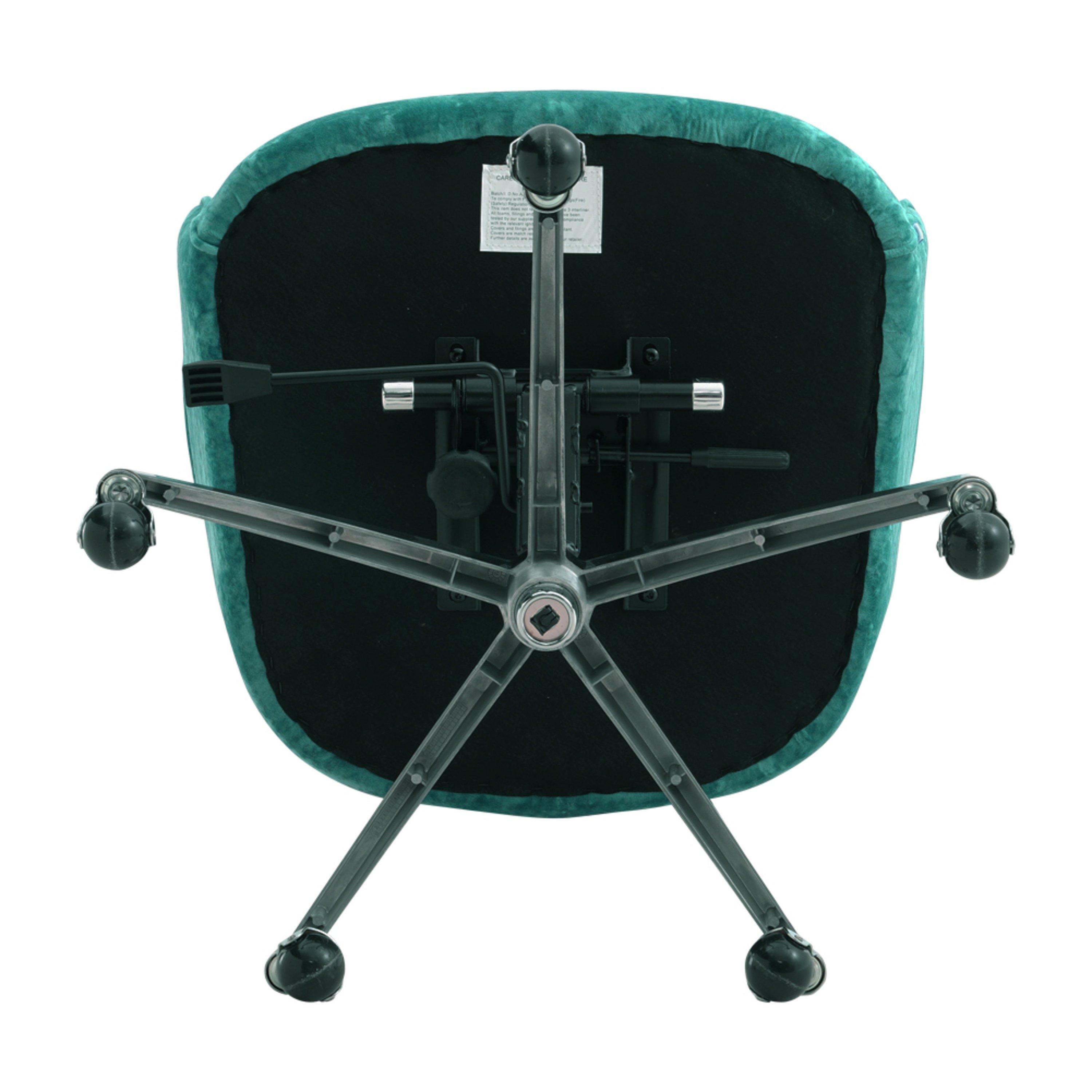 Light Green - Kabinet UK - Velvet Upholstered Wheeled Swivel Office Chair - 7