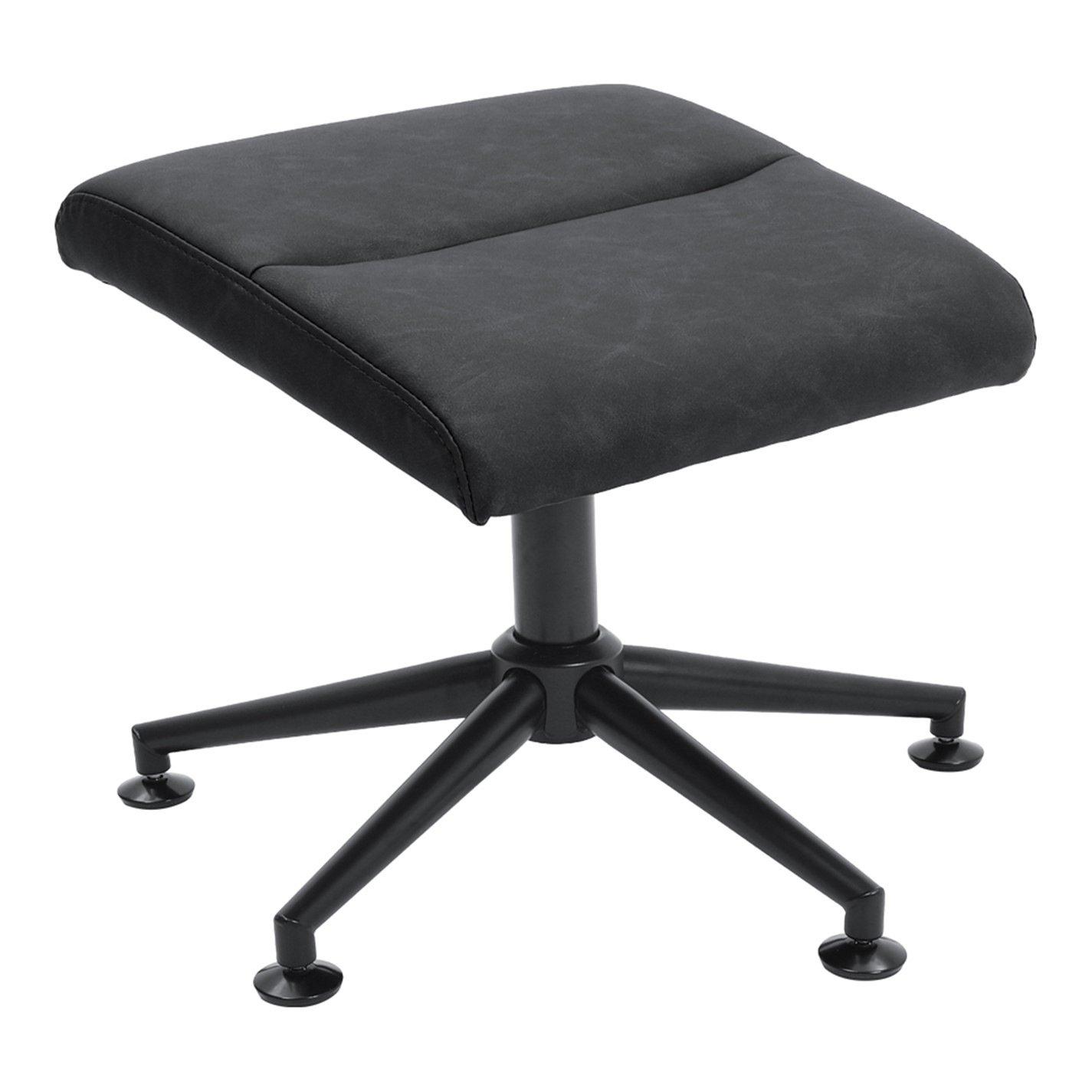 Grey - Kabinet UK - Faux Leather Swivel Armchair with Footstool - 4