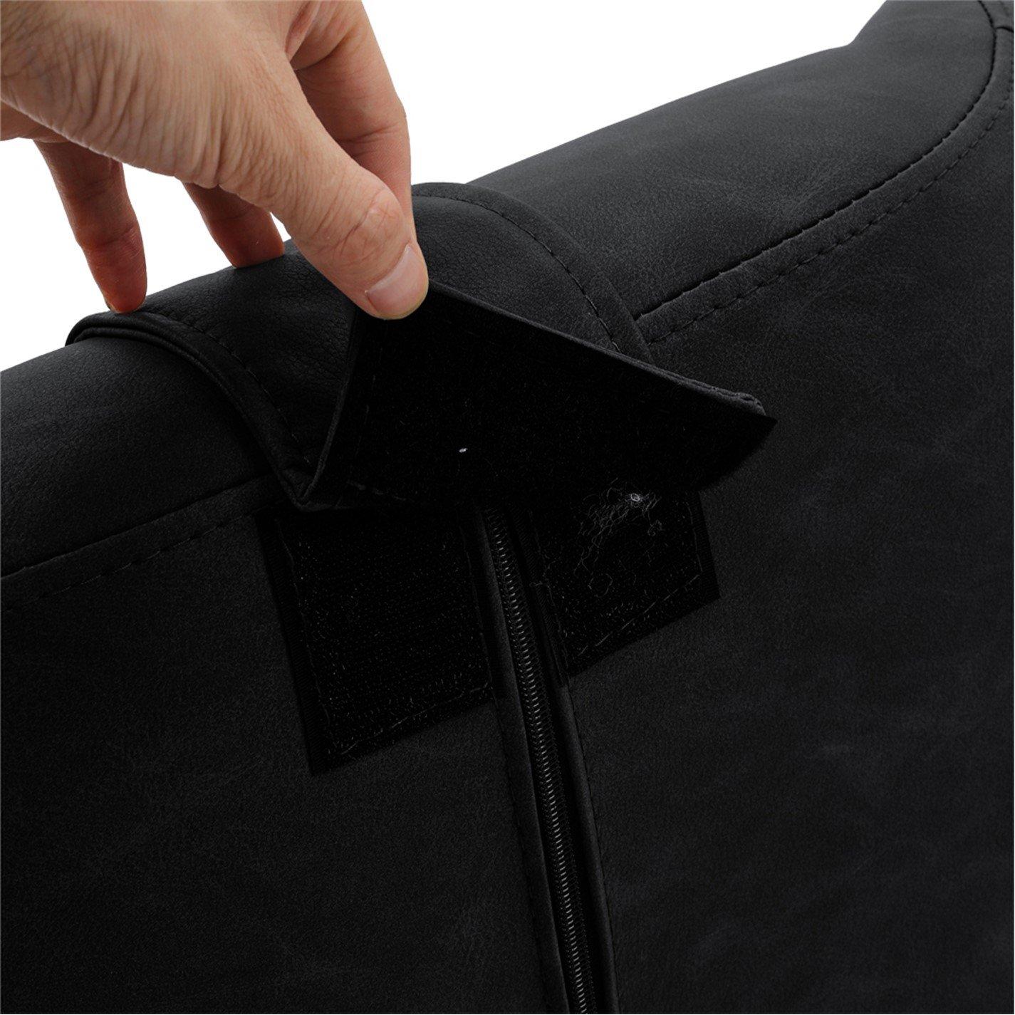 Grey - Kabinet UK - Faux Leather Swivel Armchair with Footstool - 5