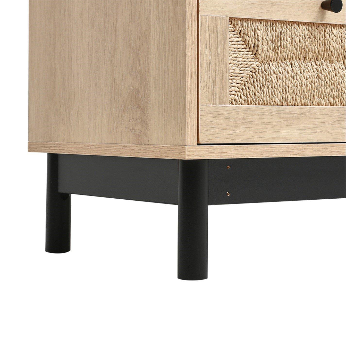 Natural - Kabinet UK - 3-Drawer Woven Accent Cabinet - 11