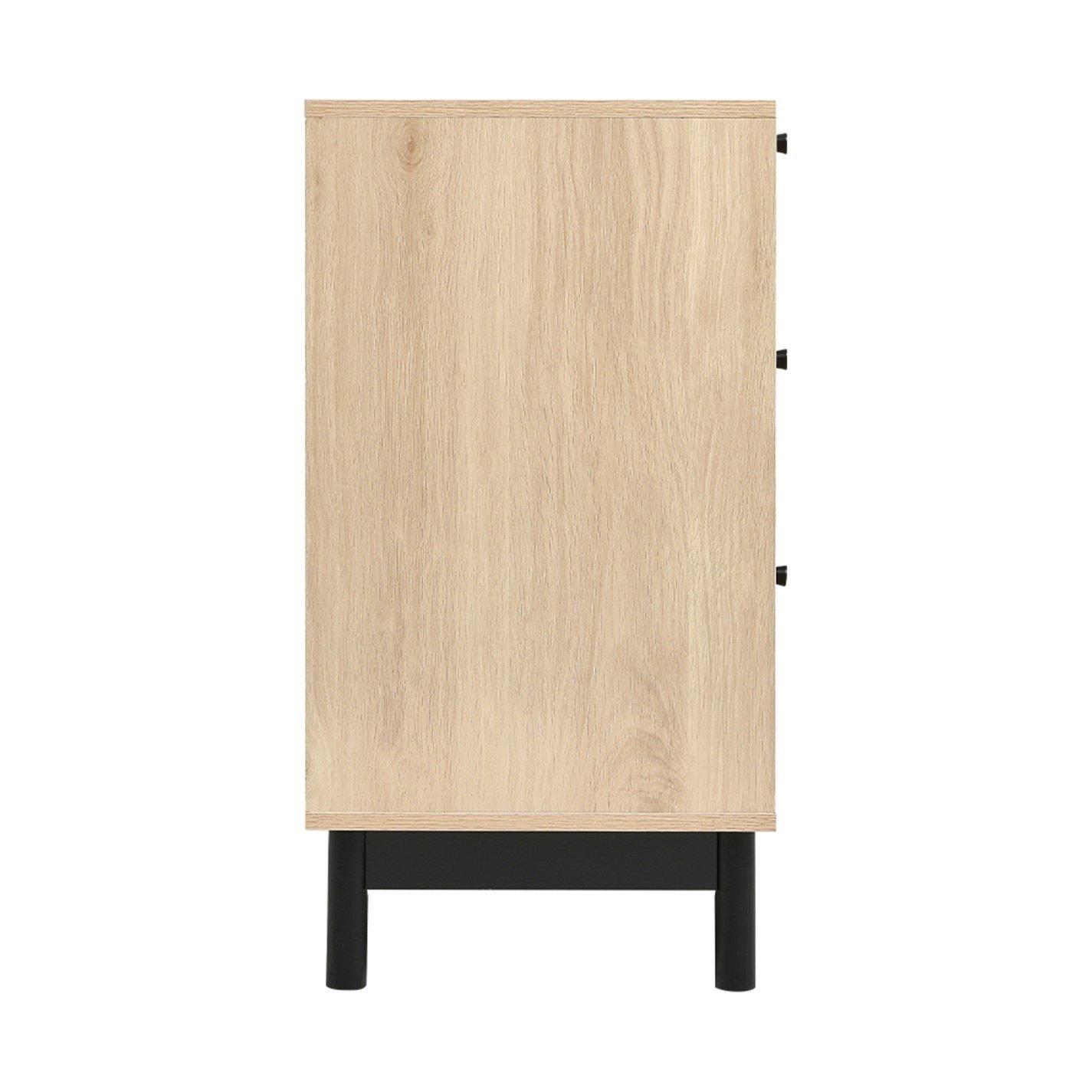 Natural - Kabinet UK - 3-Drawer Woven Accent Cabinet - 6