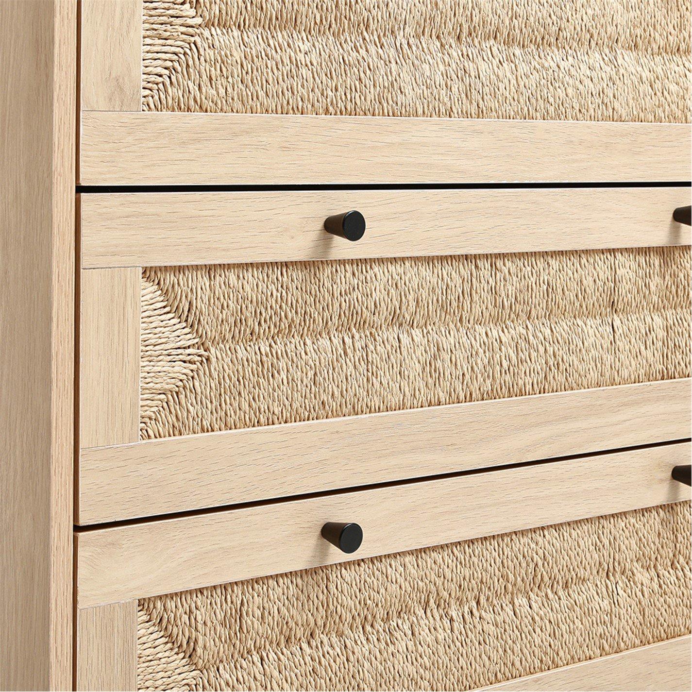 Natural - Kabinet UK - 3-Drawer Woven Accent Cabinet - 8