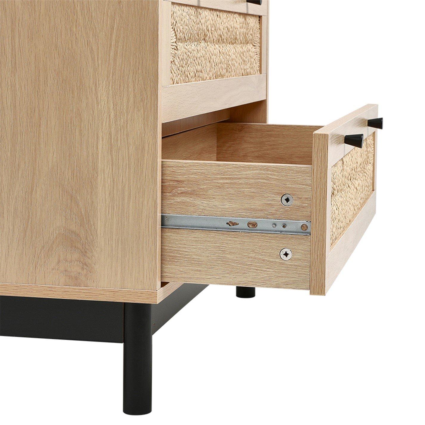 Natural - Kabinet UK - 3-Drawer Woven Accent Cabinet - 10