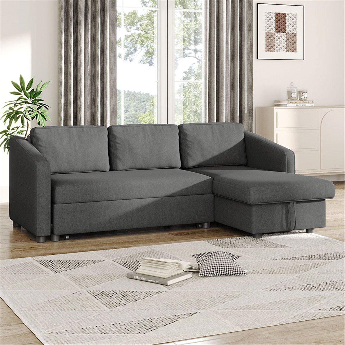 Grey - Kabinet UK - Grey Corner Sofa Bed - 1