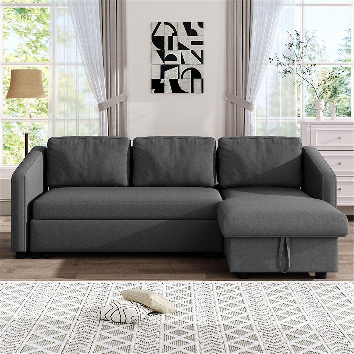 Grey - Kabinet UK - Grey Corner Sofa Bed - 2