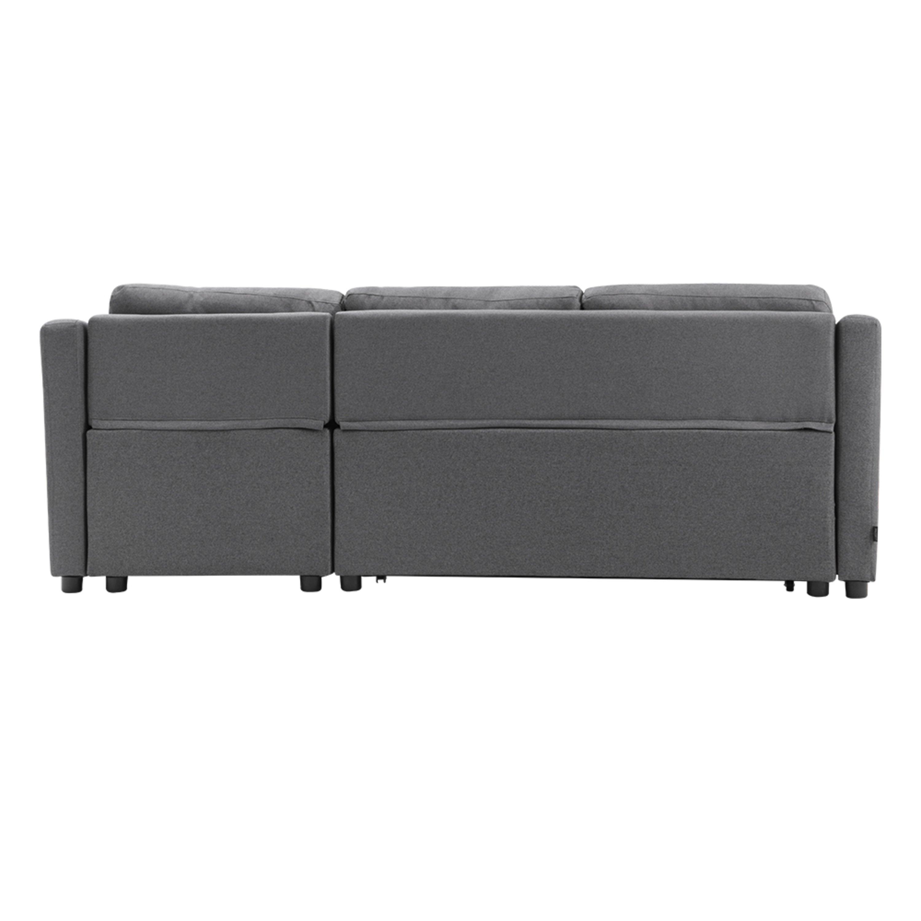 Grey - Kabinet UK - Grey Corner Sofa Bed - 6