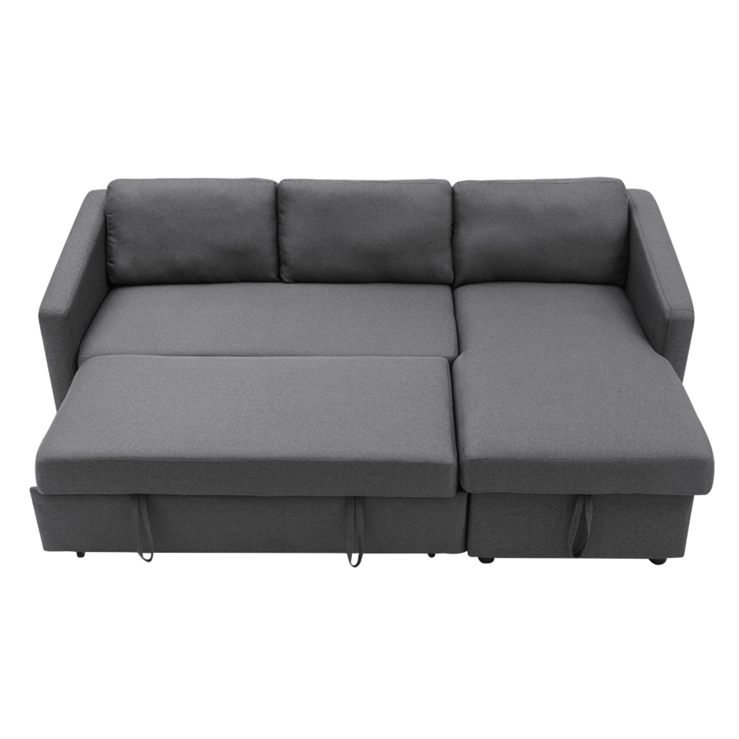 Grey - Kabinet UK - Grey Corner Sofa Bed - 7