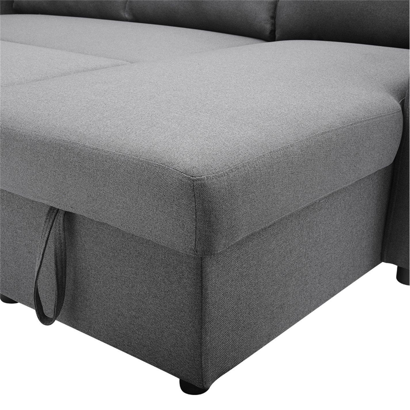 Grey - Kabinet UK - Grey Corner Sofa Bed - 8