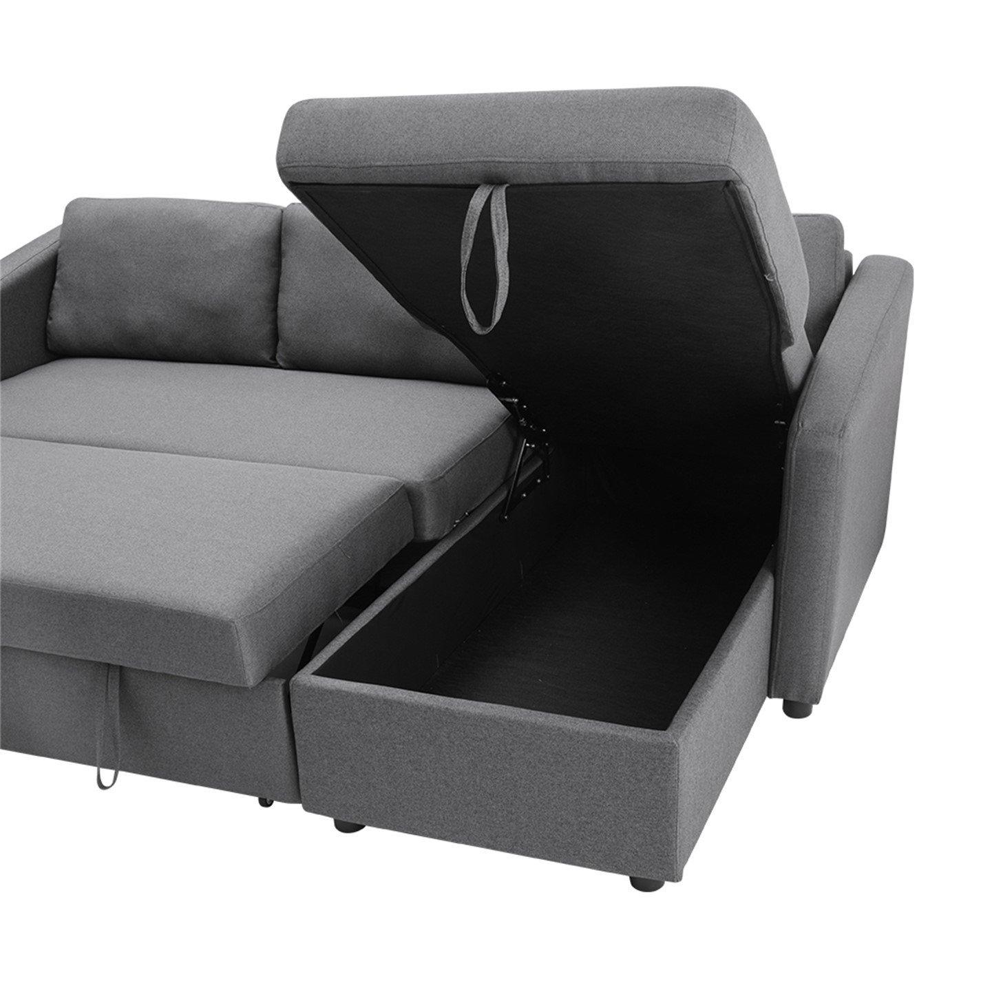 Grey - Kabinet UK - Grey Corner Sofa Bed - 10