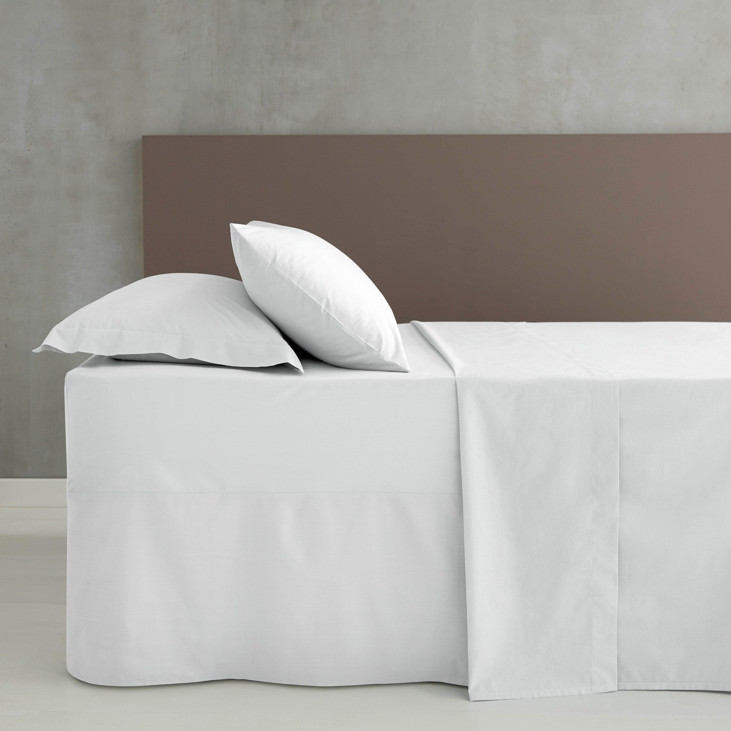 Catherine Lansfield  Easy Iron Percale Combed Flat Sheet - White - Double