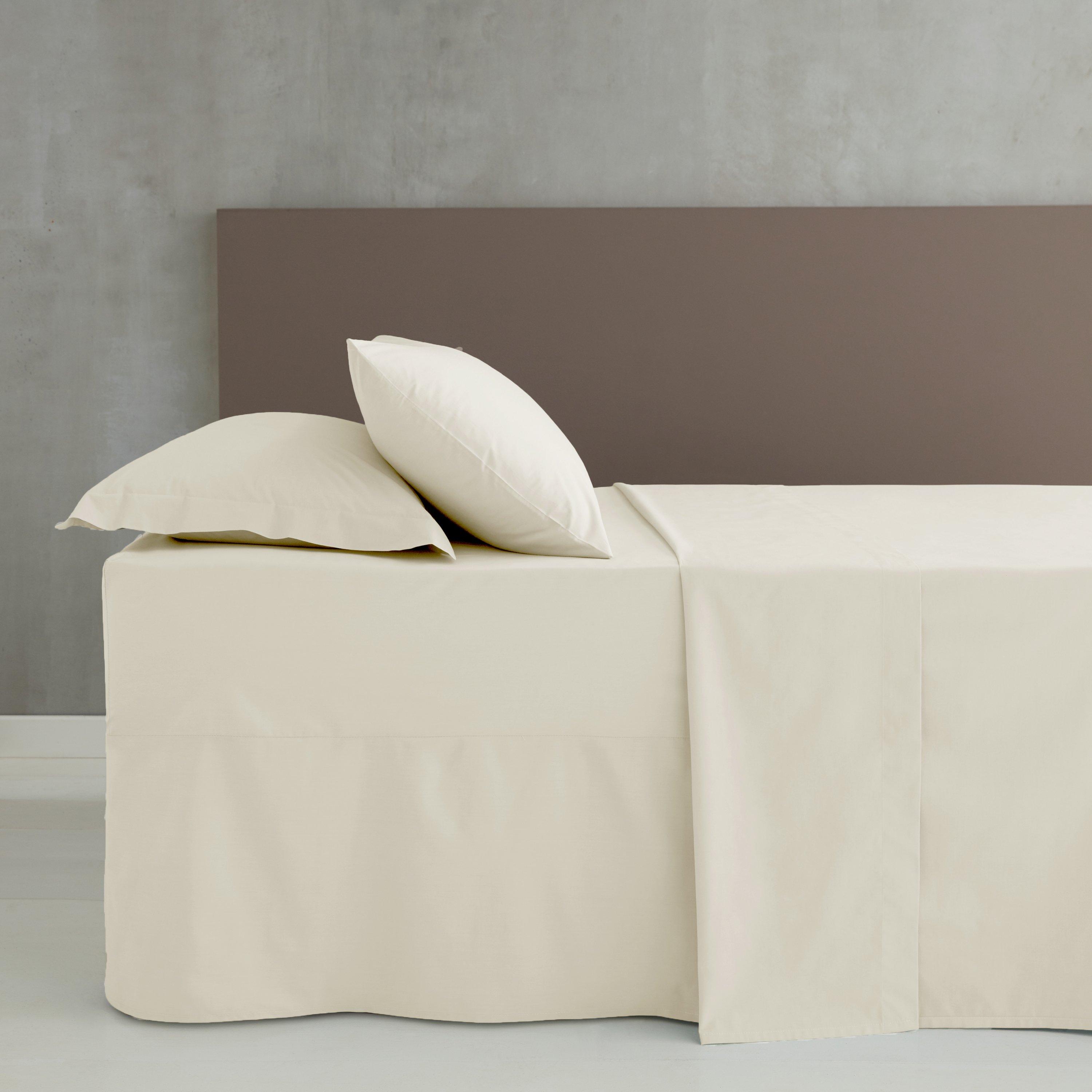 Catherine Lansfield  Easy Iron Percale Combed Flat Sheet - Cream - King