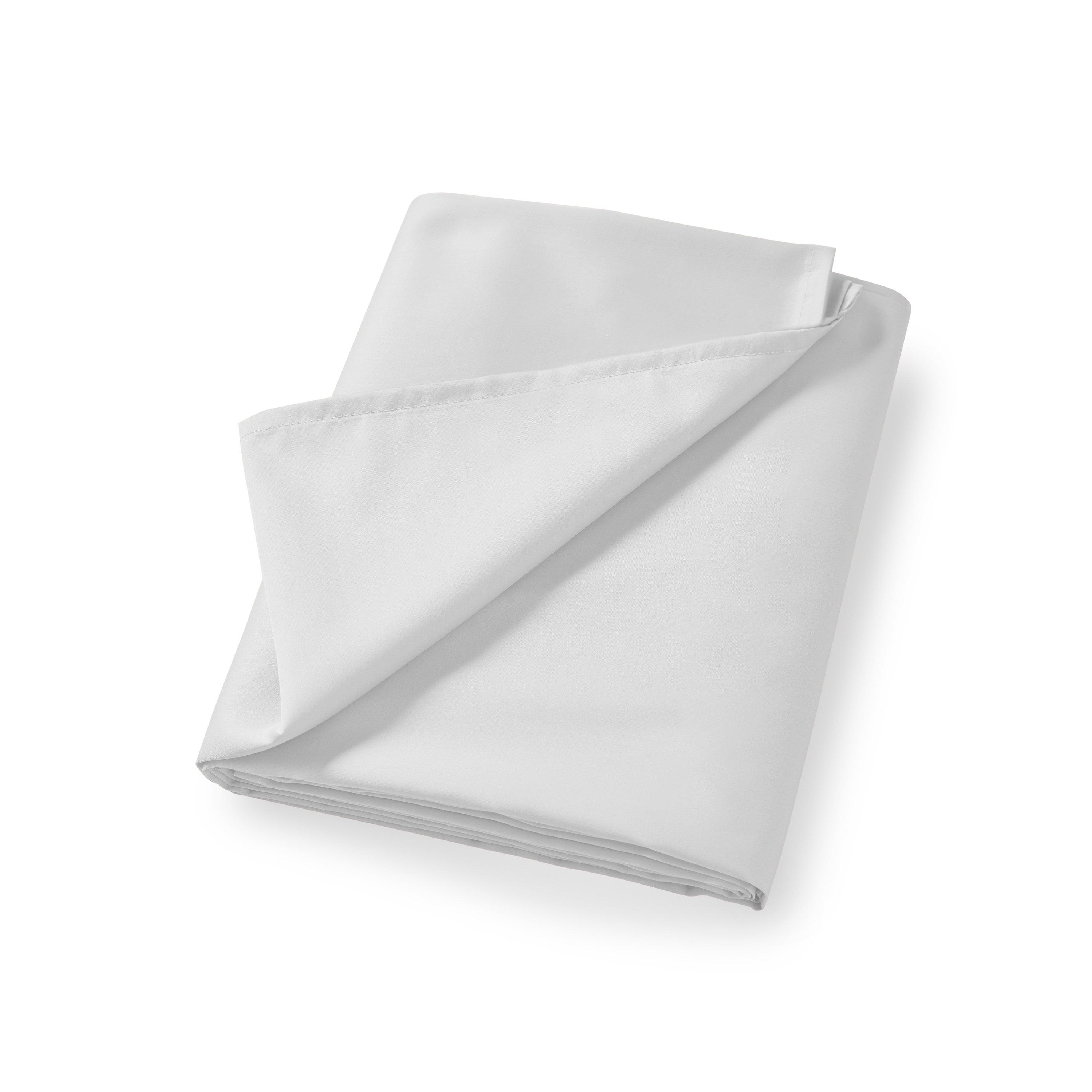 White - Bianca - 400 Thread Count Cotton Sateen Flat Sheet - 3