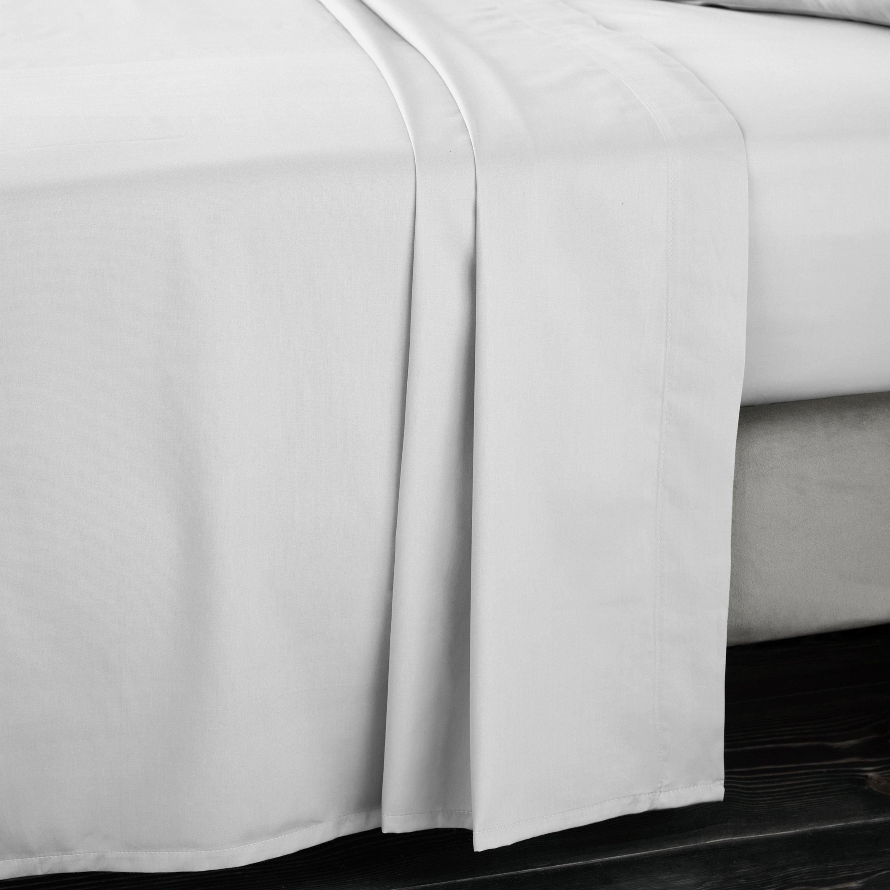 Bianca  400 Thread Count Cotton Sateen Flat Sheet - Dove Grey - Single