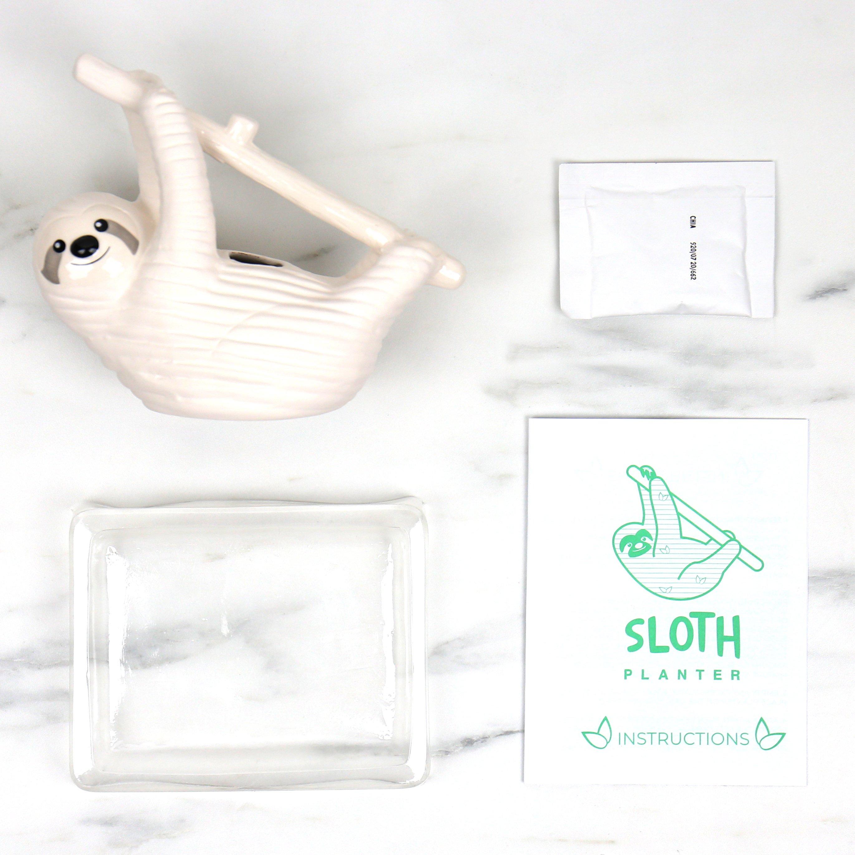 White - Gift Republic - SLOTH PLANTER GROW YOUR OWN CHIA PET - 4