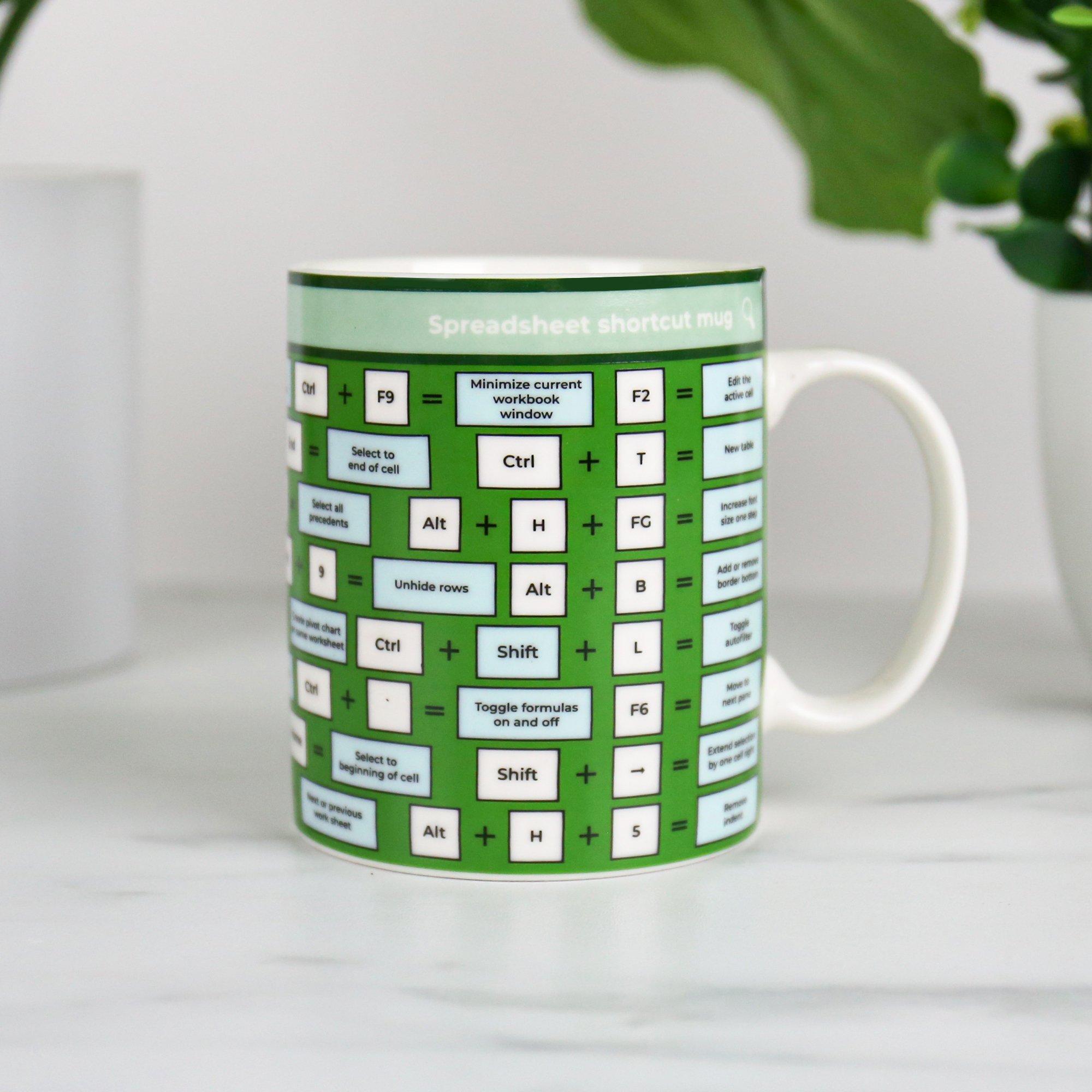 Green - Gift Republic - SPREADSHEET SHORTCUT MUG - 1