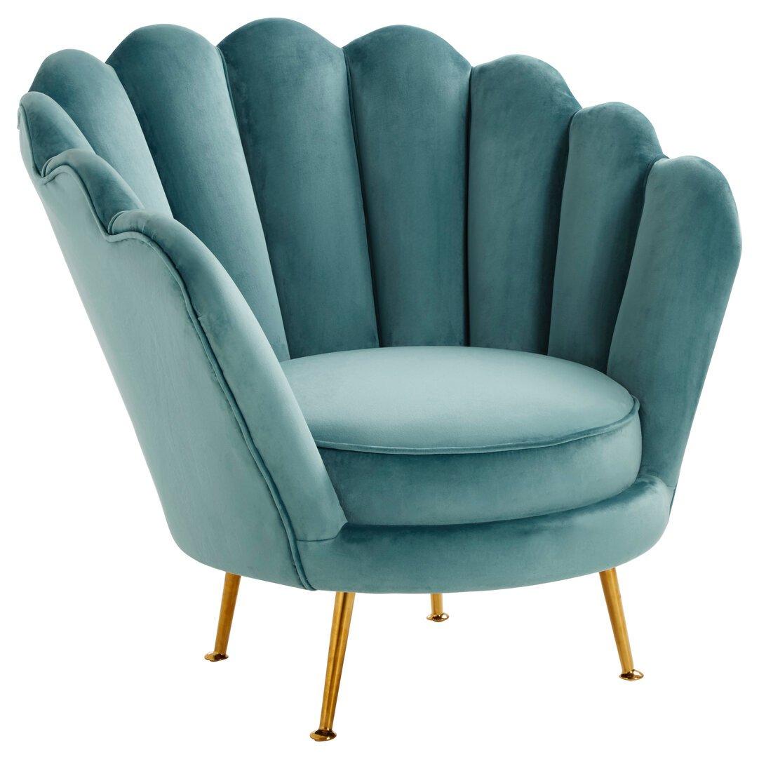 Blue - Fifty Five South - Ovala Blue Scalloped Chair - 1