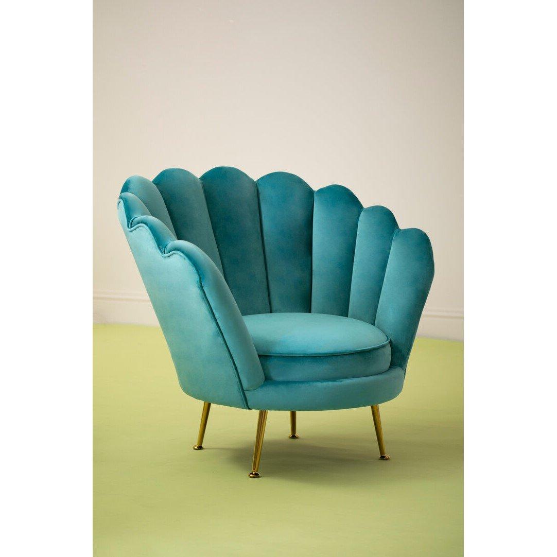 Blue - Fifty Five South - Ovala Blue Scalloped Chair - 4