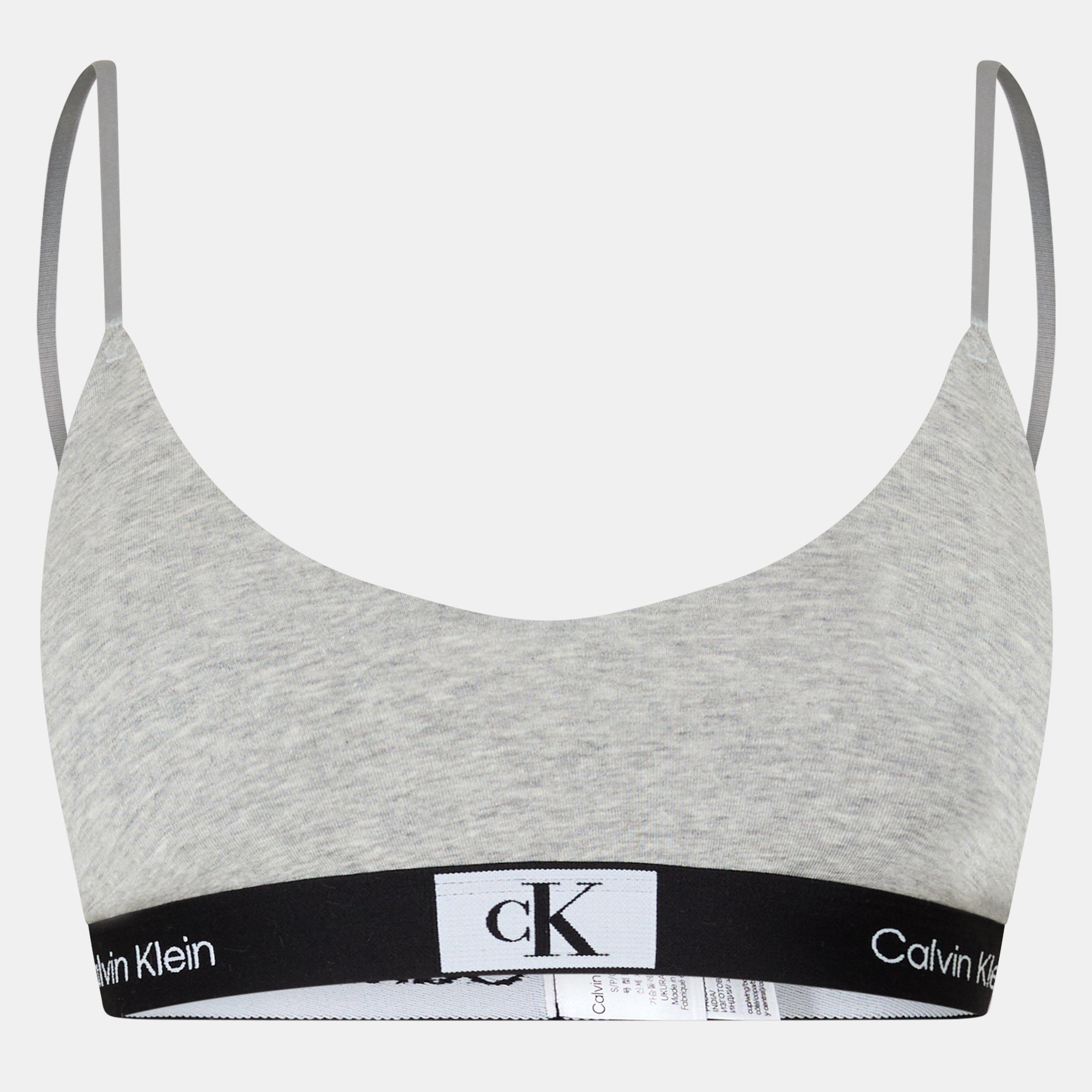 Calvin Klein Women's Unlined Non Wired Triangle Bralette - Grey Heather - 14 (L)