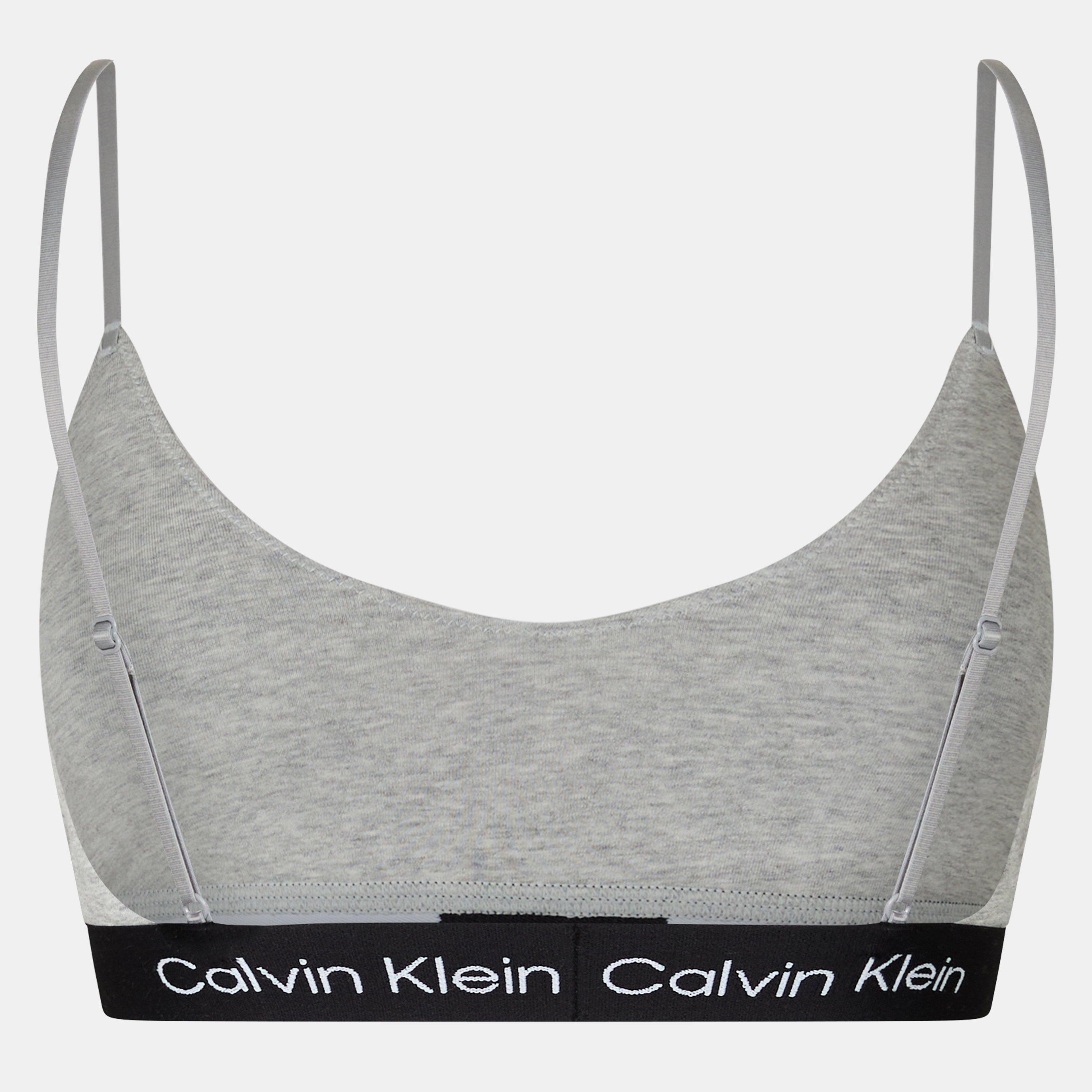 Grey Heather - Calvin Klein - Calvin Klein Unlined Bralette Triangle Womens - 2